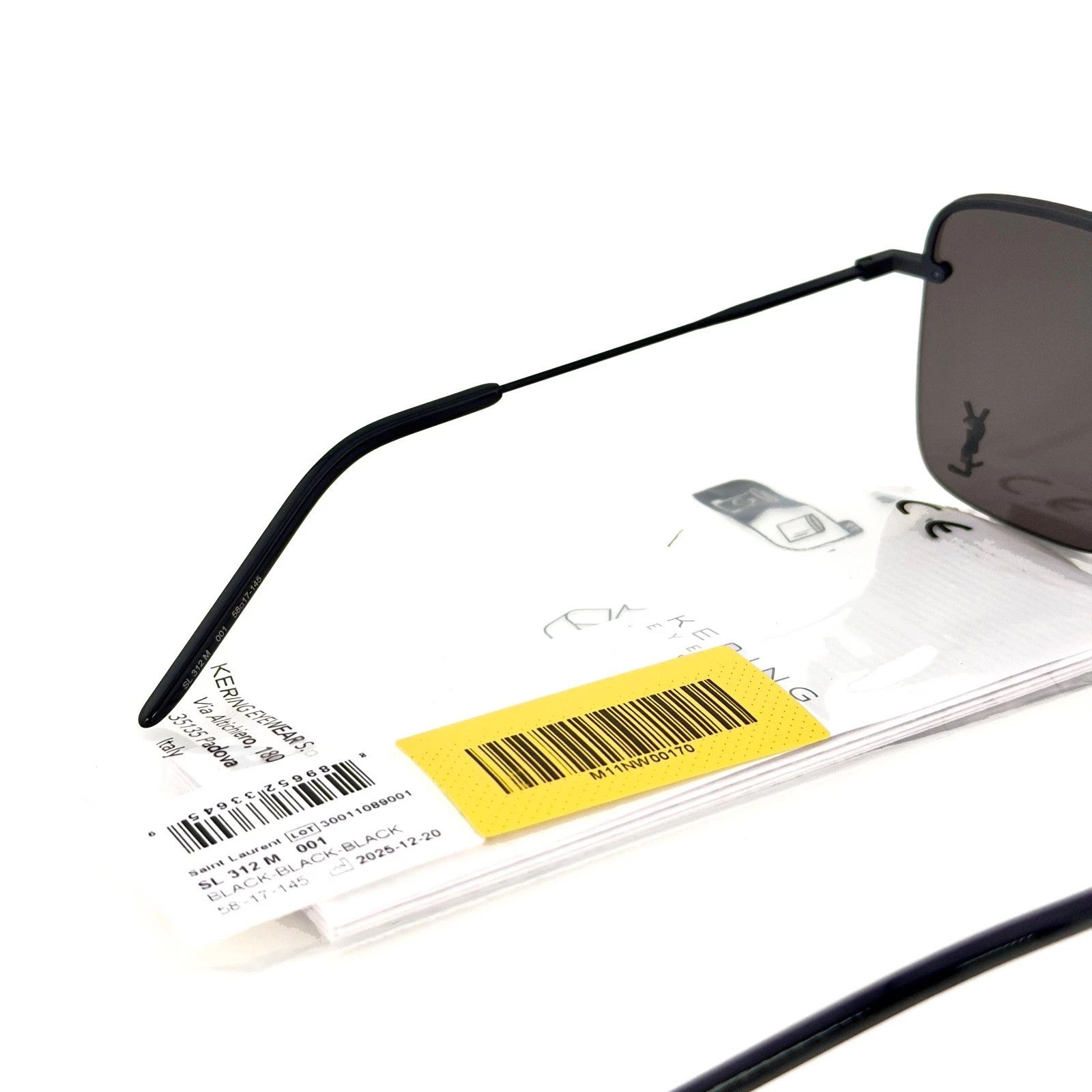 Yves Saint Laurent SAINT LAURENT 312 SL312M 001 YSL Logo Rectangular Sunglasses Size ONE SIZE - 2 Thumbnail