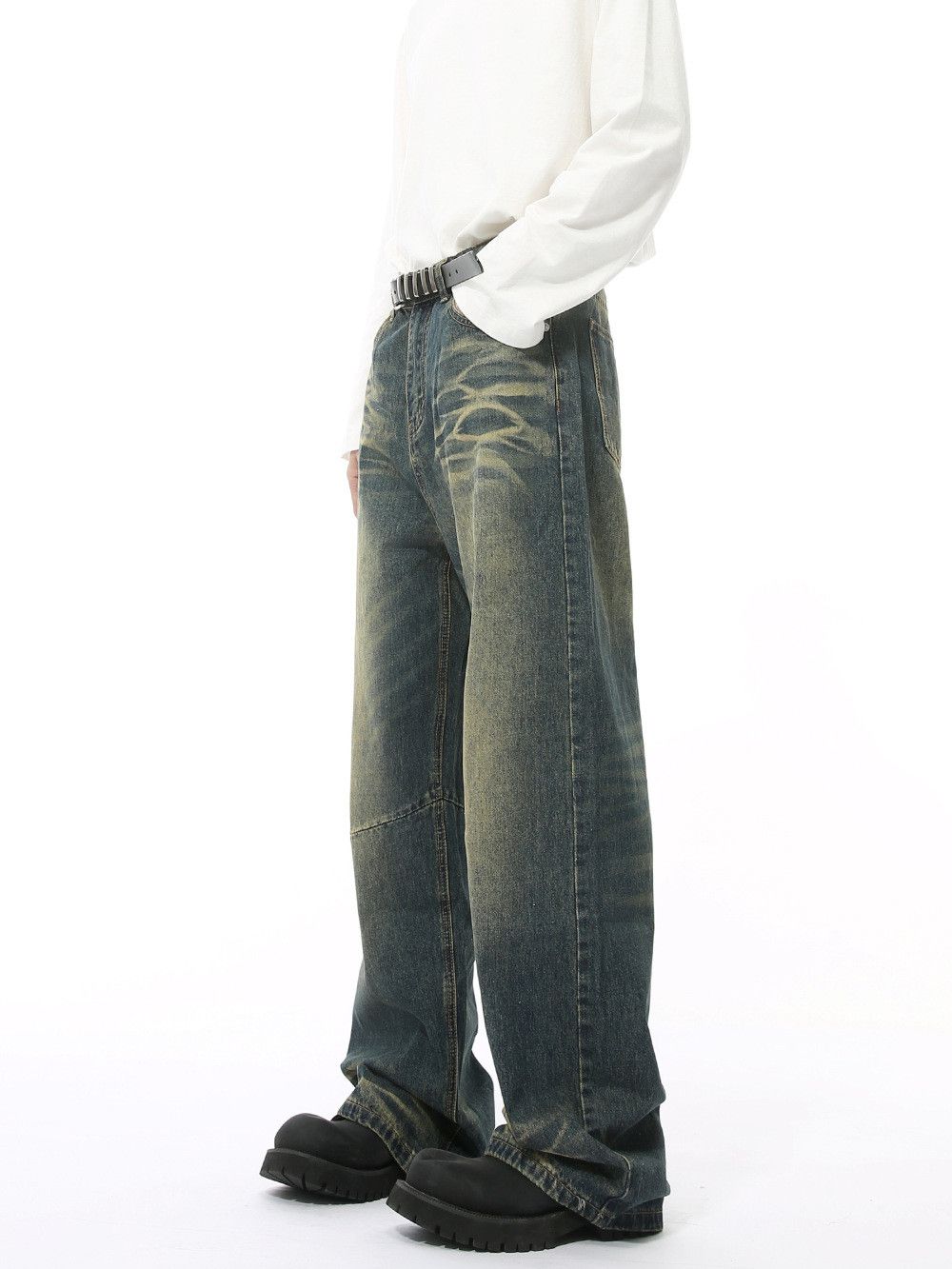 Vintage Men's Retro Distressed Washed Straight-Leg Jeans Size US 32 / EU 48 - 4 Thumbnail