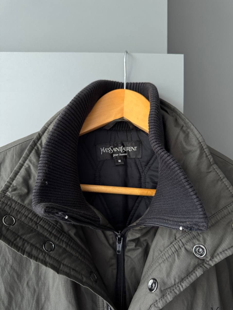 Yves Saint Laurent 90S YSL Logo Gradient Cotton Nylon Warm Jacket Vintage Size US M / EU 48-50 / 2 - 2 Thumbnail