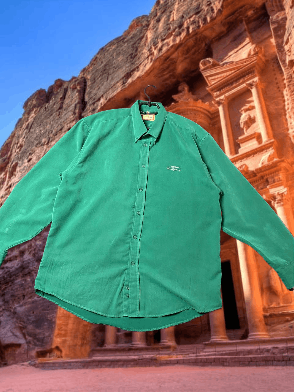 Burberry Y2K green shirt Thomas Burberry Vintage logo luxury Size US XL / EU 56 / 4 - 1 Thumbnail