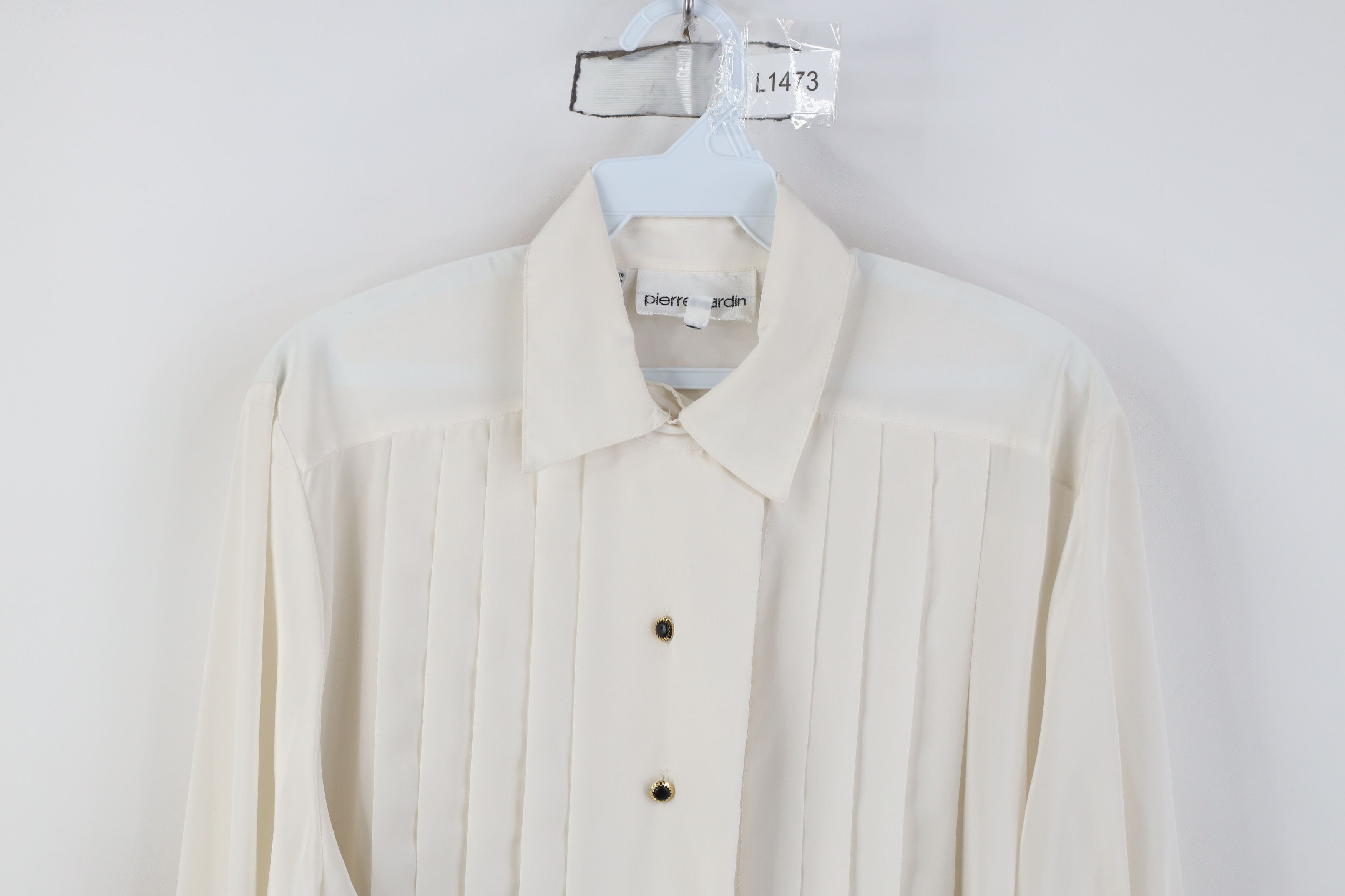 Pierre Cardin Vintage 80s 90s Pierre Cardin Ruffled Button Shirt White Size XL / US 12-14 / IT 48-50 - 2 Thumbnail
