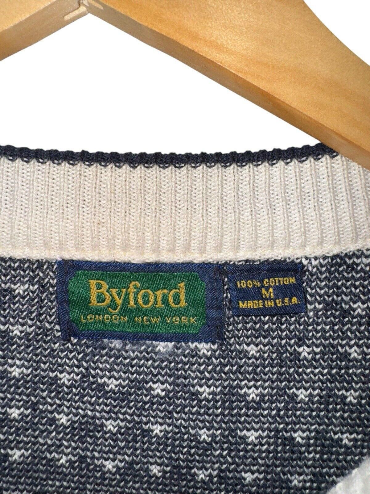 Designer Vintage Byford Blue Polka Dot Patchwork Knit USA Crewneck M Size US M / EU 48-50 / 2 - 4 Thumbnail
