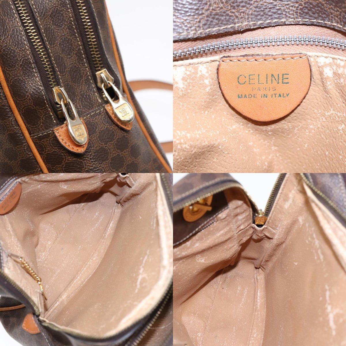 Celine CELINE Macadam Canvas Shoulder Bag Pvc Leather Brown Gold Size ONE SIZE - 11 Thumbnail