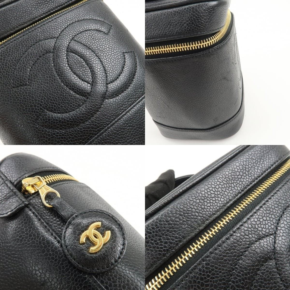 Chanel Chanel Vanity Case Caviar Leather Cosmetic Pouch Black Size ONE SIZE - 6 Thumbnail