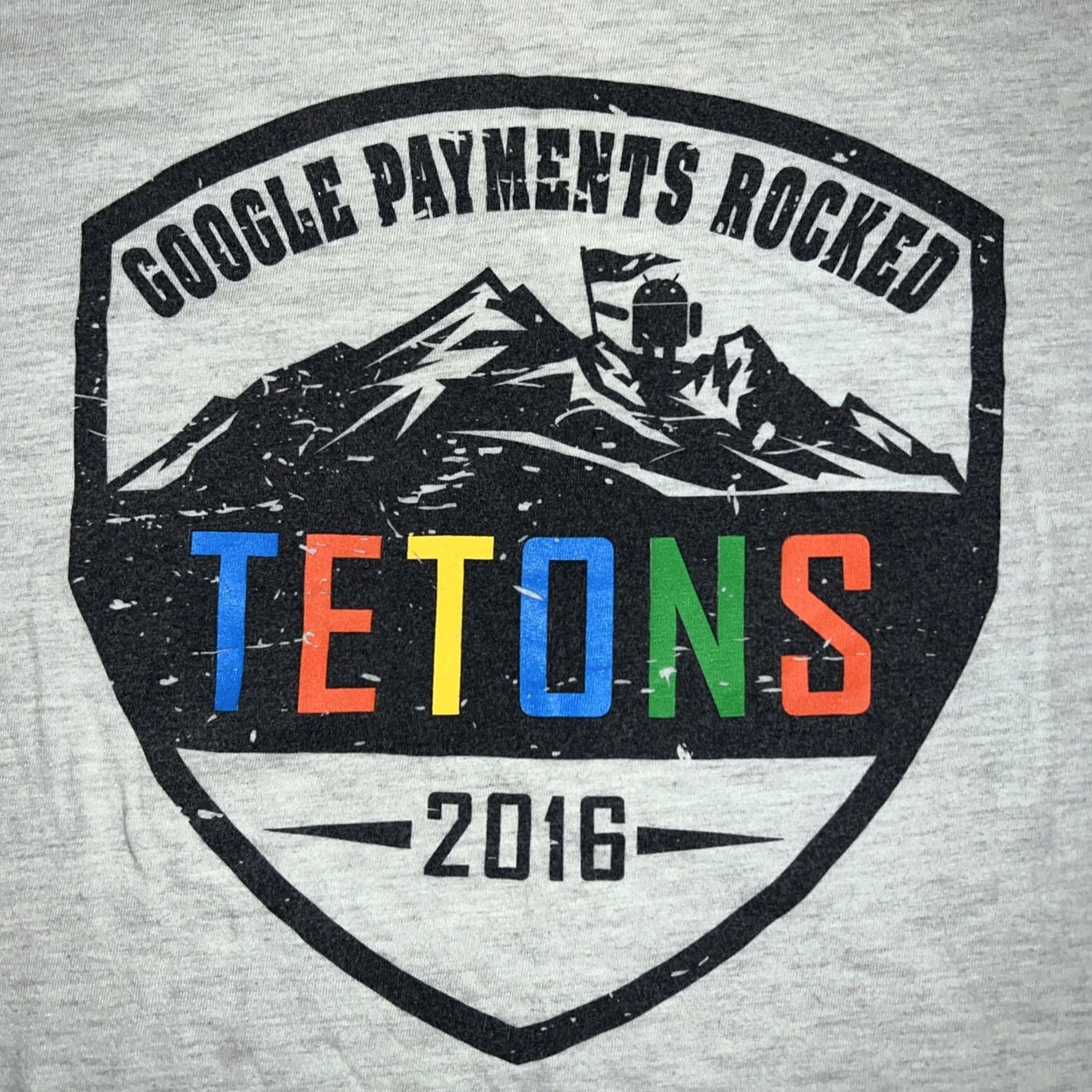 Vintage VINTAGE Google Payments Rocked Tetons 2016 Tee Shirt M Gray Astro Boy Graphic Tee Mens Size US M / EU 48-50 / 2 - 3 Thumbnail