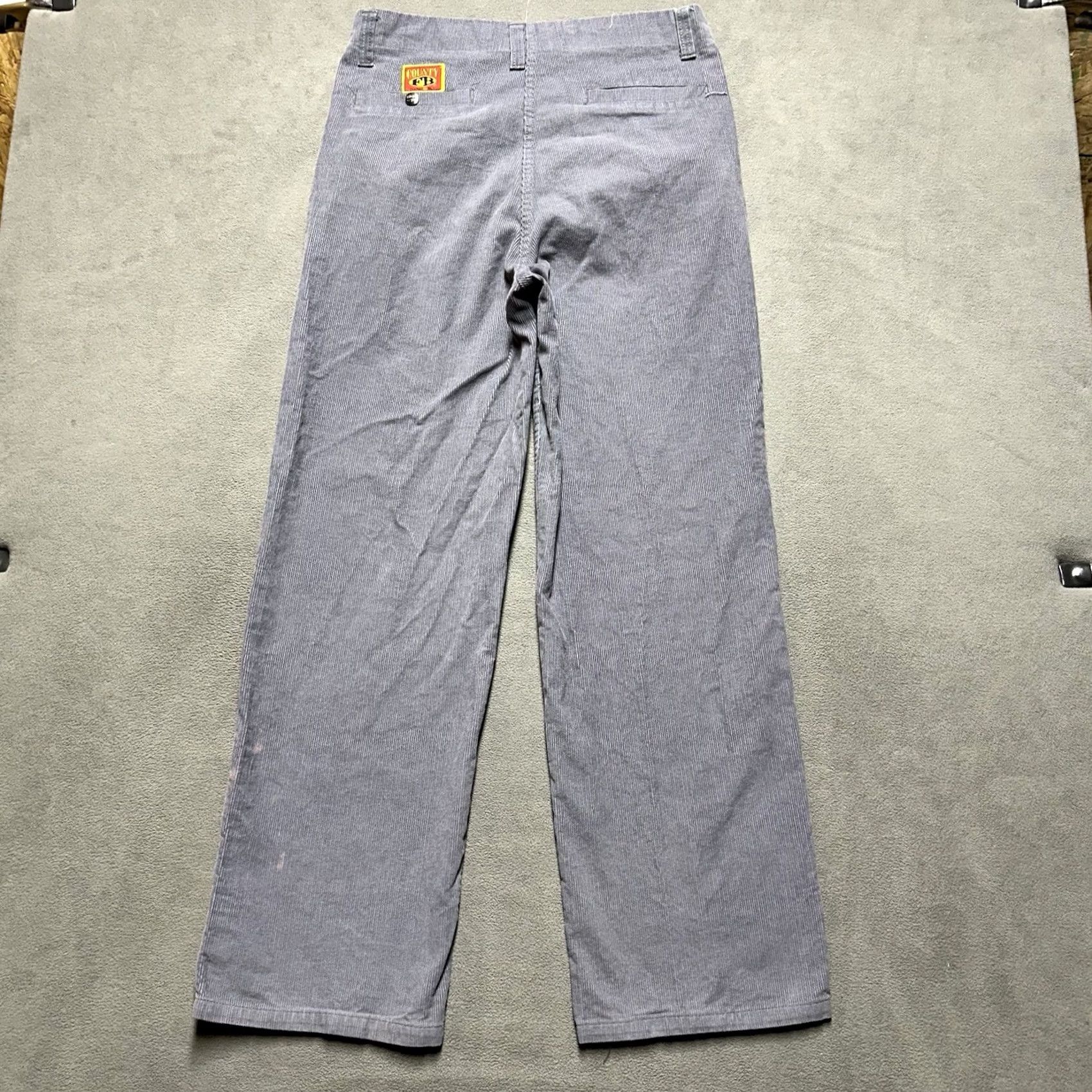 Vintage County FB Pants Mens 32x32 Gray Corduroy Straight 90s Hip Hop Grunge Style Size US 32 / EU 48 - 2 Thumbnail