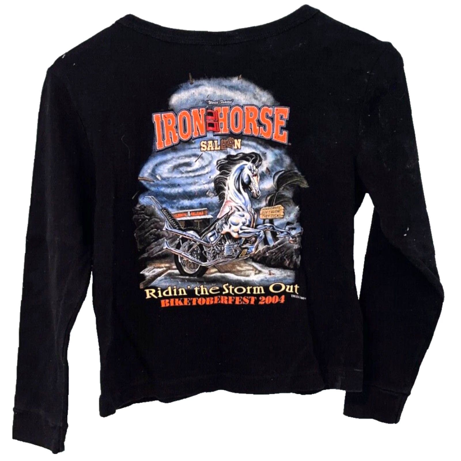 Vintage VINTAGE Iron Horse Saloon 2004 Biketoberfest Women's Sz. M Henley Harley Motorcycle Size M / US 6-8 / IT 42-44 - 2 Thumbnail