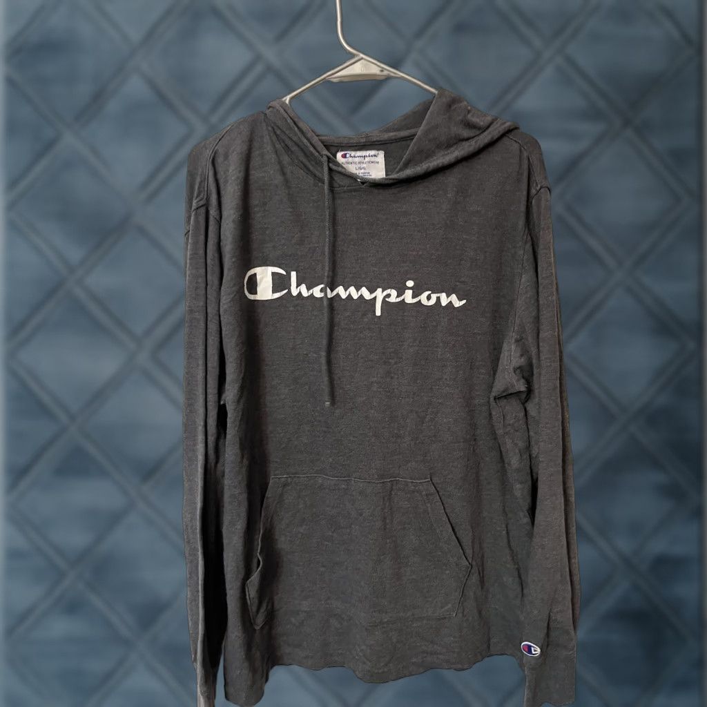 Champion Champion Mens Large Hoodie Gray Spell Out Tee Shirt Long Sleeve Size US L / EU 52-54 / 3 - 1 Thumbnail