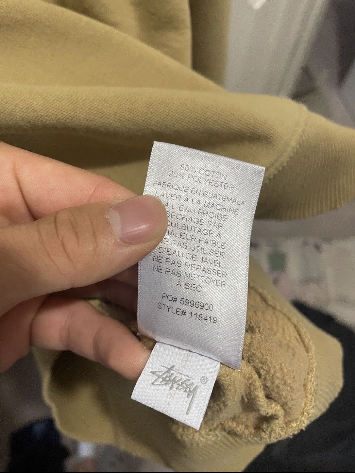Stussy Stussy Center Logo Embroidered Sweatshirt Crewneck Khaki Med Size US M / EU 48-50 / 2 - 5 Thumbnail