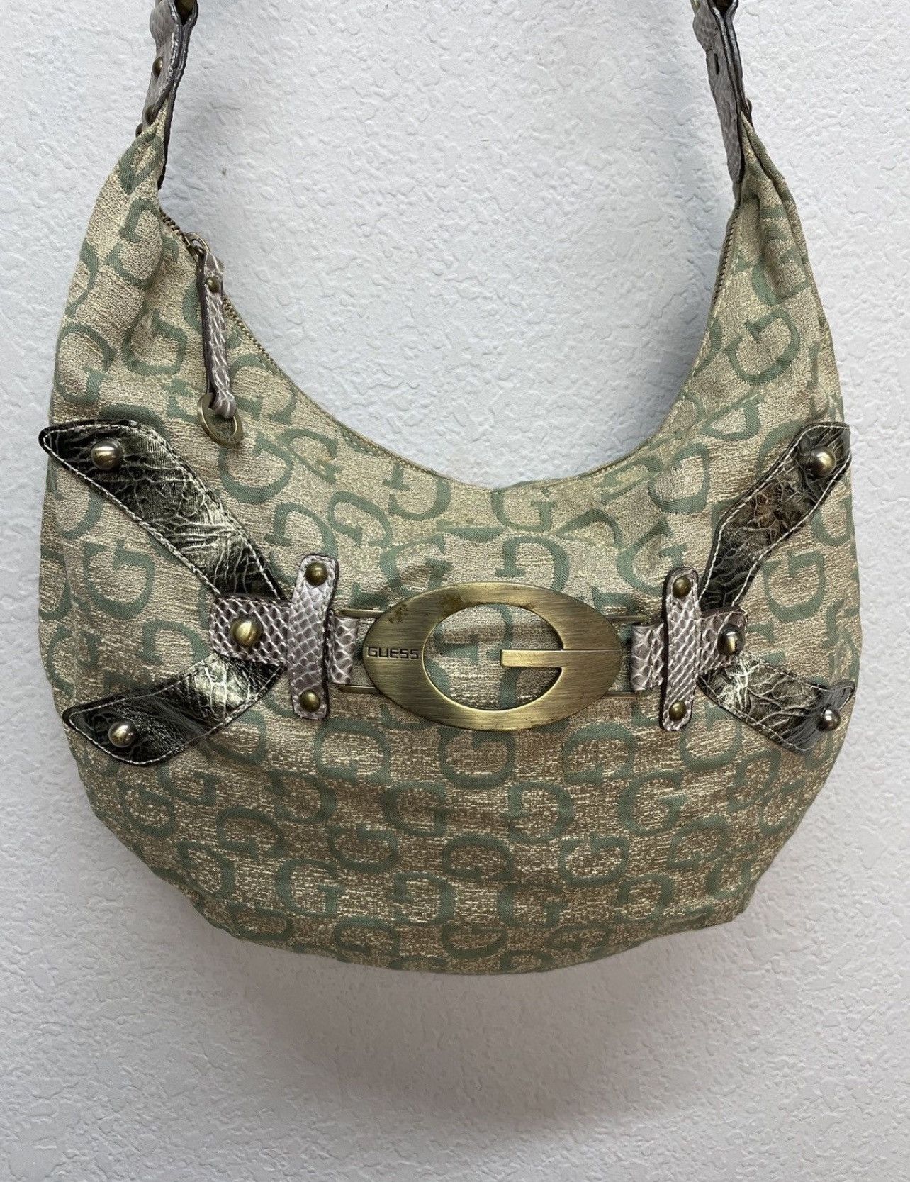 Guess Rare Y2K Vintage GUESS Baguette Shoulder Bag Denim Size ONE SIZE - 12 Thumbnail