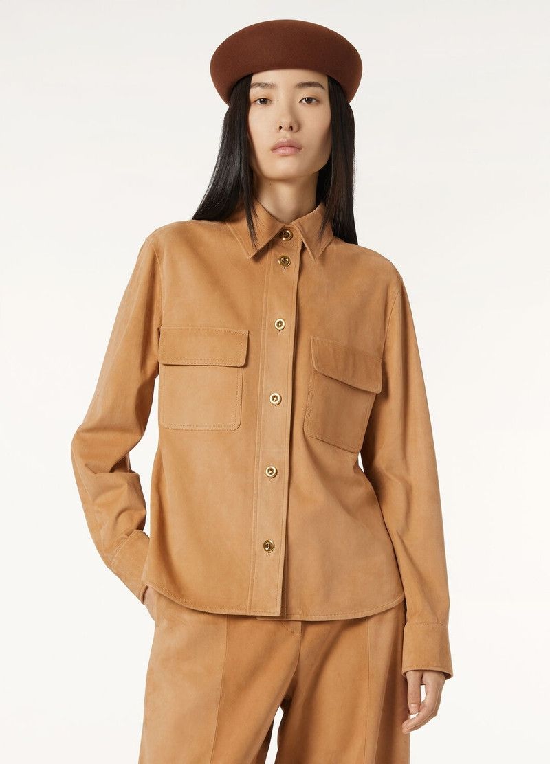 Loro Piana o1srvl11e0526 FAP2830 Lowered Suede Yannis Shirt in Brown Size M / US 6-8 / IT 42-44 - 4 Thumbnail