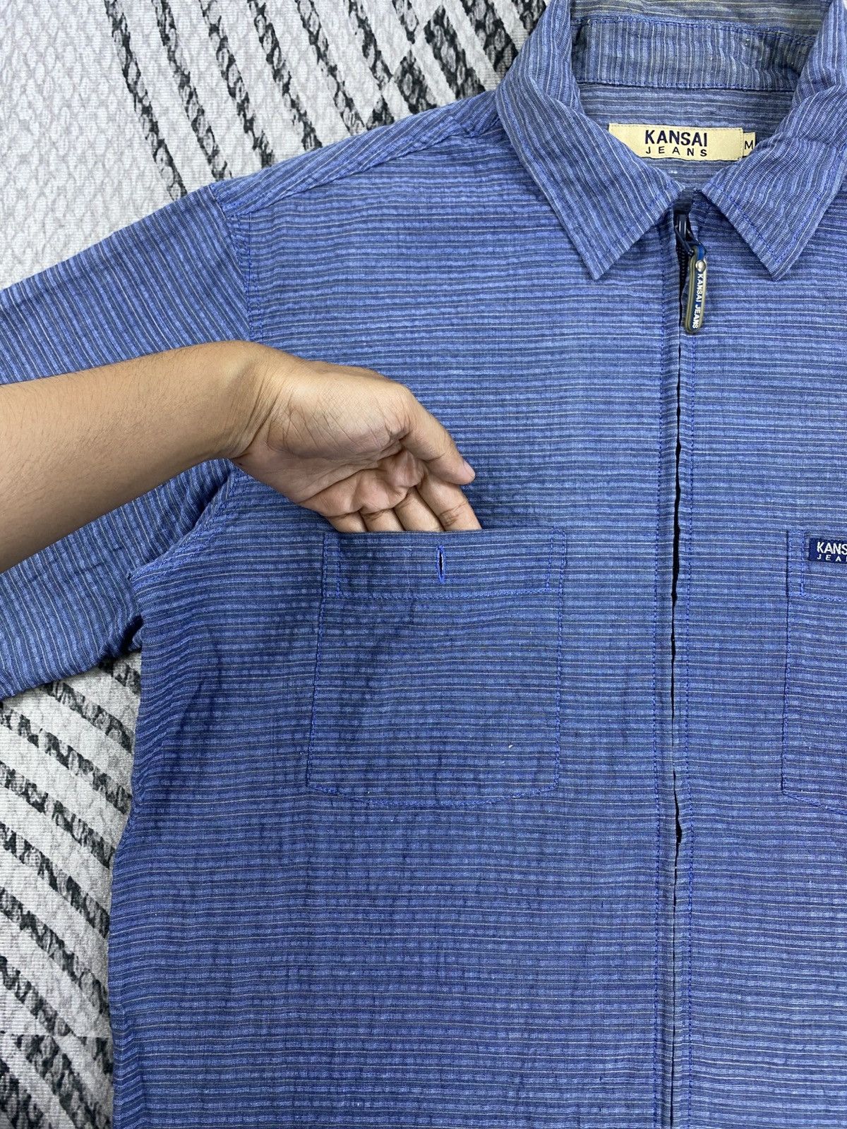 Kansai Yamamoto Vintage Kansai Jeans Shortsleeve Cotton Zipper Jacket Size US M / EU 48-50 / 2 - 7 Thumbnail