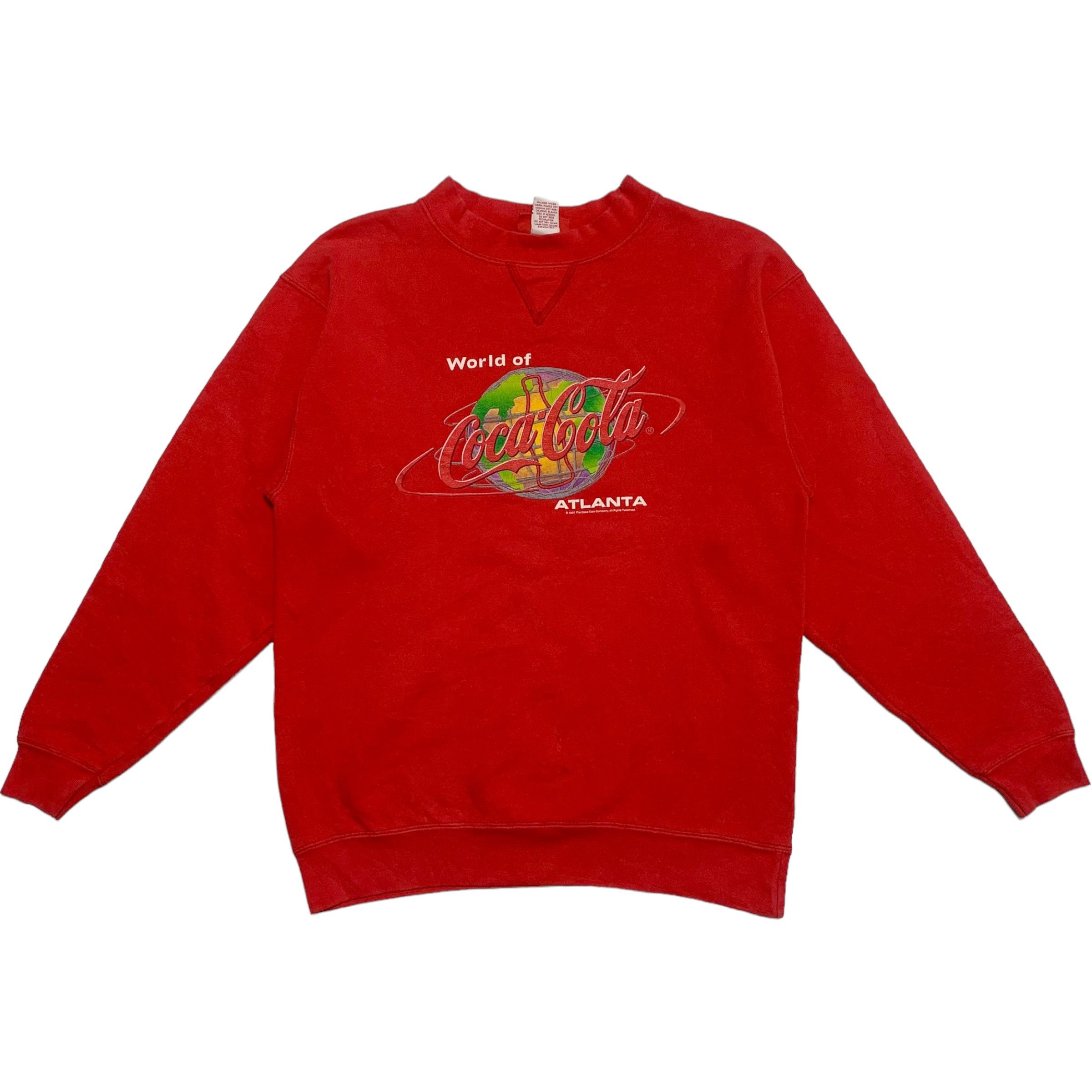 image of Vintage 90's Coca Cola Atlanta Sweatshirt in Red, Men's (Size Small)