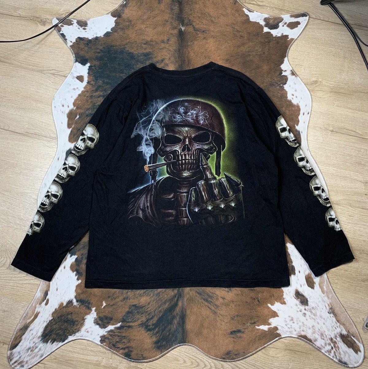 Vintage Vintage Alloverprint Skeleton Art Tshirt Tee Skulls Motor Size US L / EU 52-54 / 3 - 2 Thumbnail