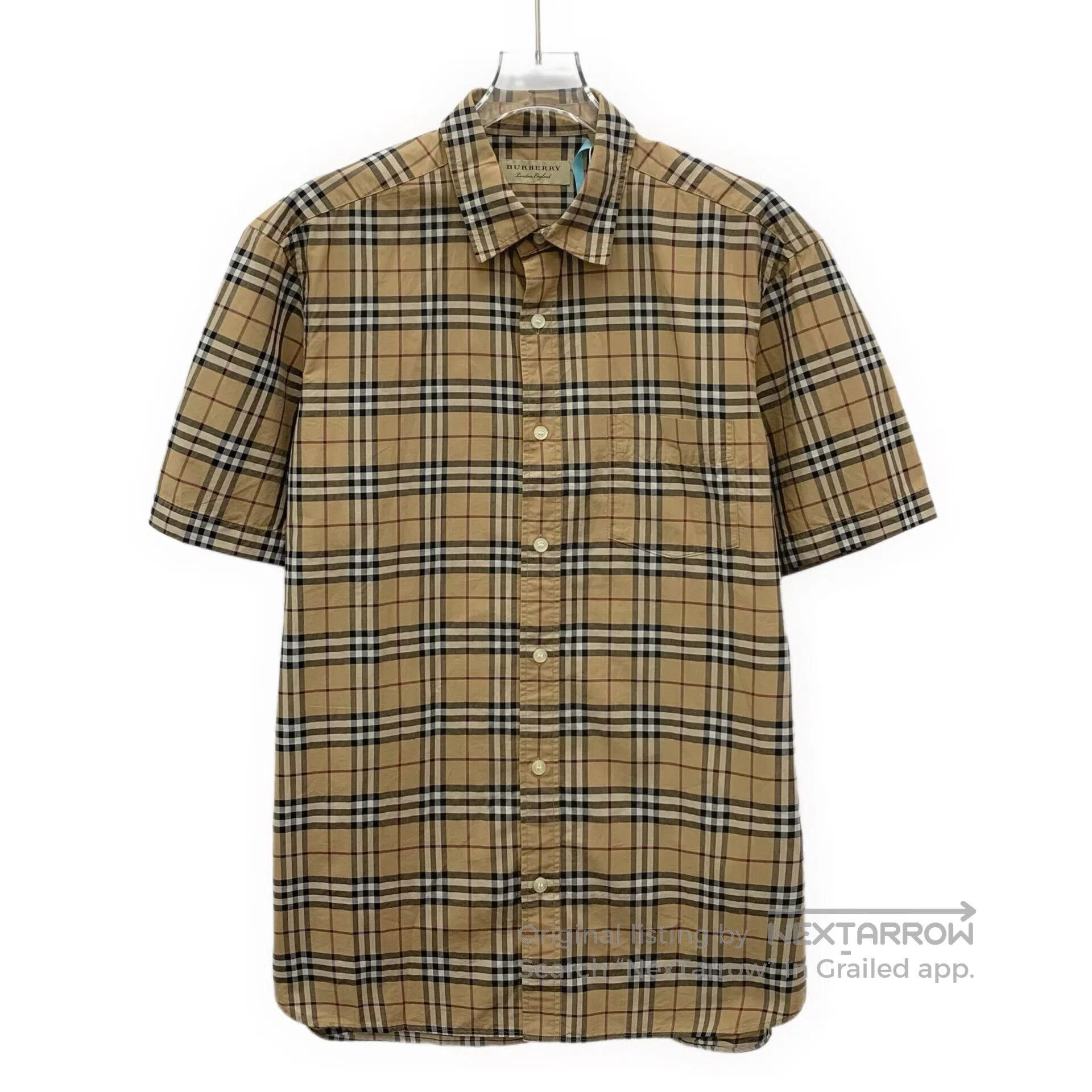 Burberry Burberry Brown Classic Plaid Design Cotton Lapel Single-Br Size US L / EU 52-54 / 3 - 1 Thumbnail