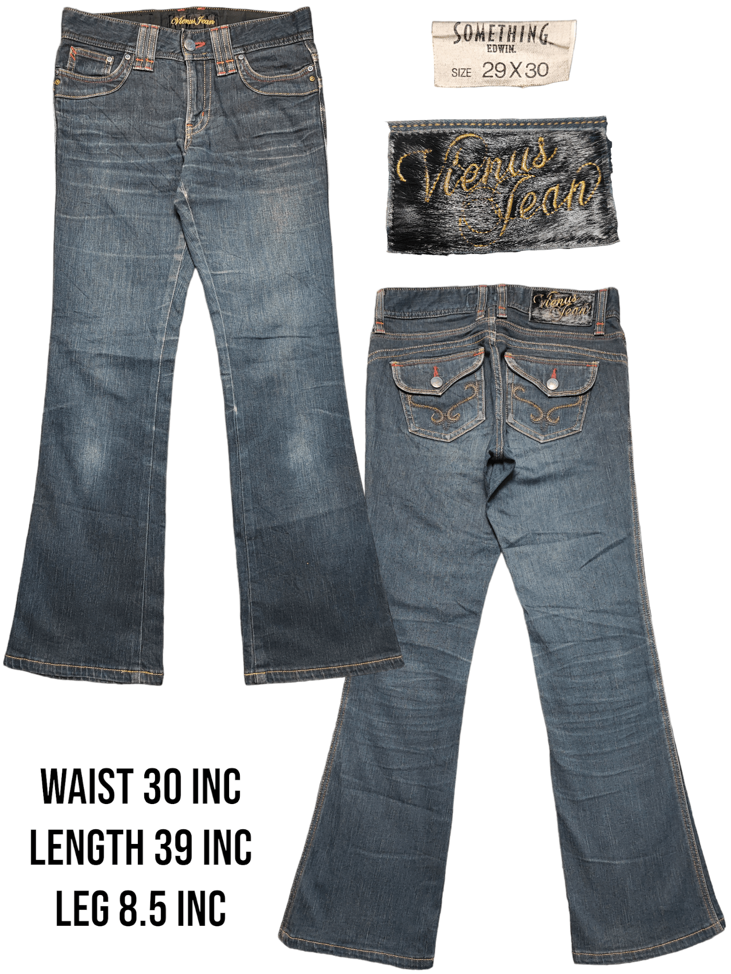 FLARE JEANS EDWIN SOMETHING VIENUS JEANS DISTRESS DENIM