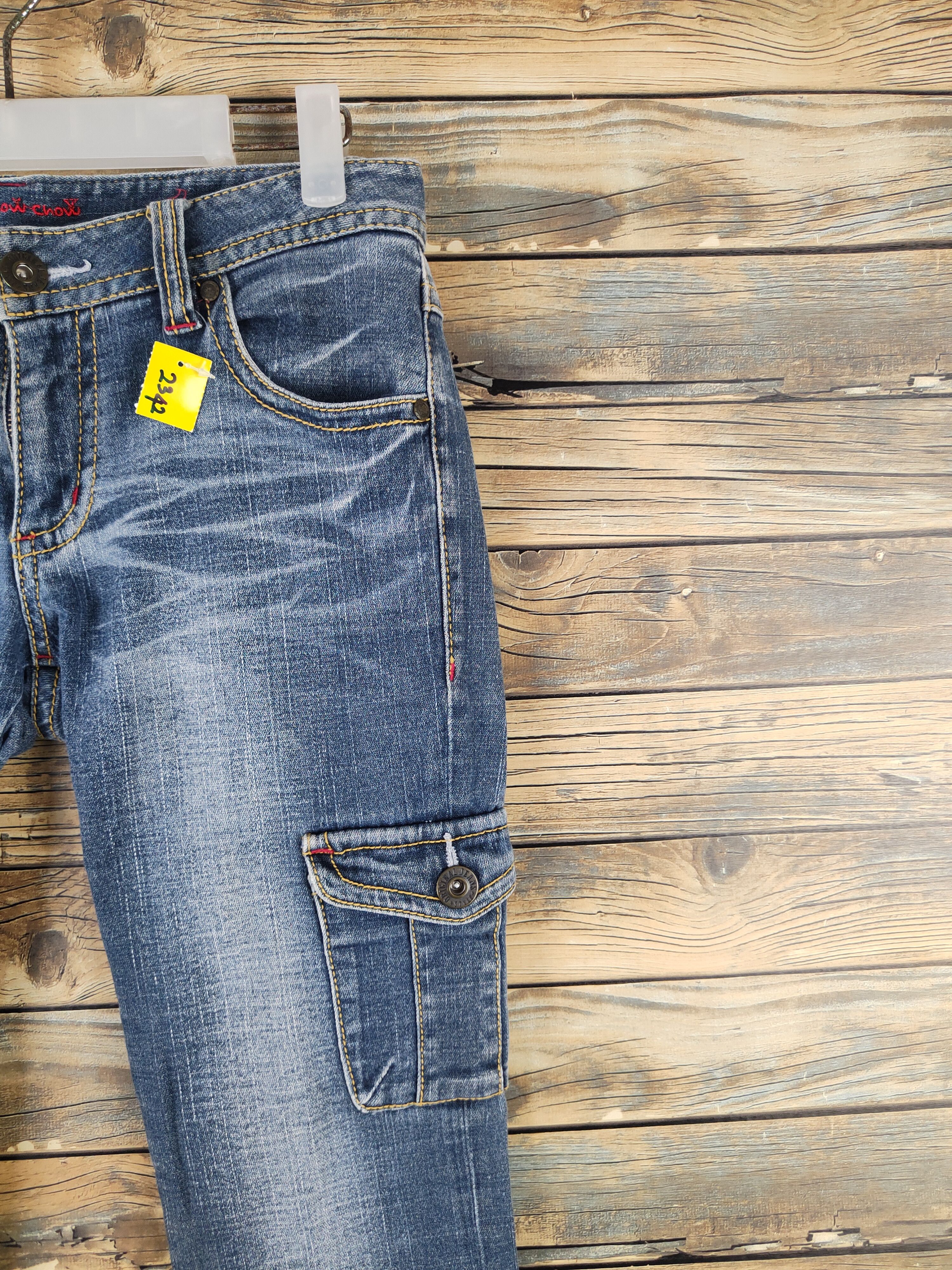 Japanese Brand DL Chow Chow Chow Blue Distressed Ripped Jeans #2342 Size 28" / US 6 / IT 42 - 5 Thumbnail