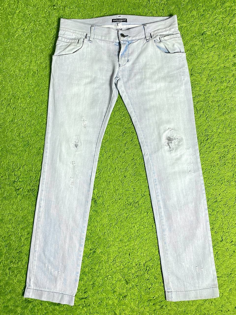 Dolce & Gabbana Dolce & Gabbana Logo Washed Distressed Bleached Jeans Denim Size US 34 / EU 50 - 3 Thumbnail