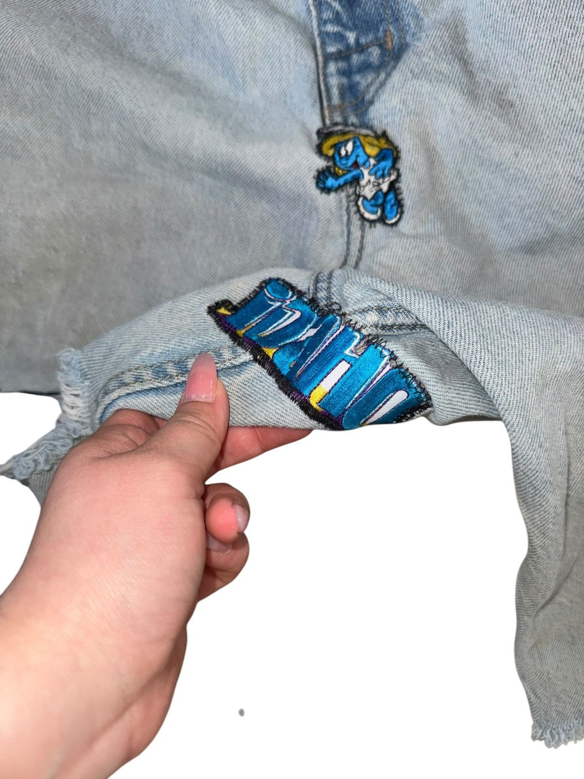 JNCO VTG 90s JNCO JEANS Shorts CRAZY PATCHWORK DISTRESSED BAGGY Size US 40 / EU 56 - 8 Thumbnail