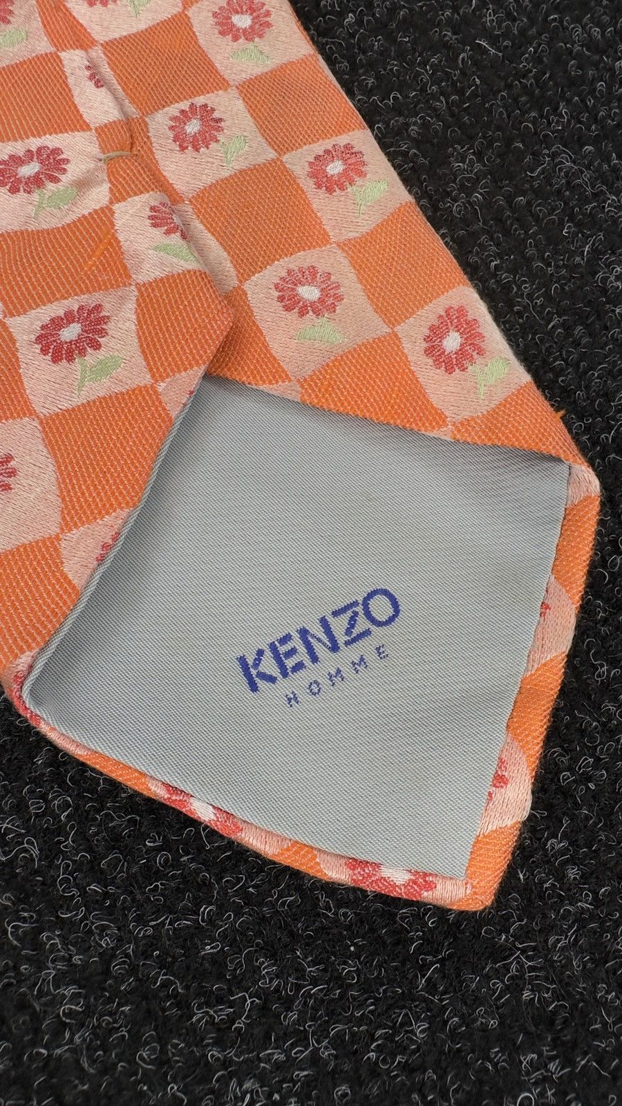 Kenzo Kenzo Orange Floral Silk Tie Made in Italy Vintage Size ONE SIZE - 3 Thumbnail