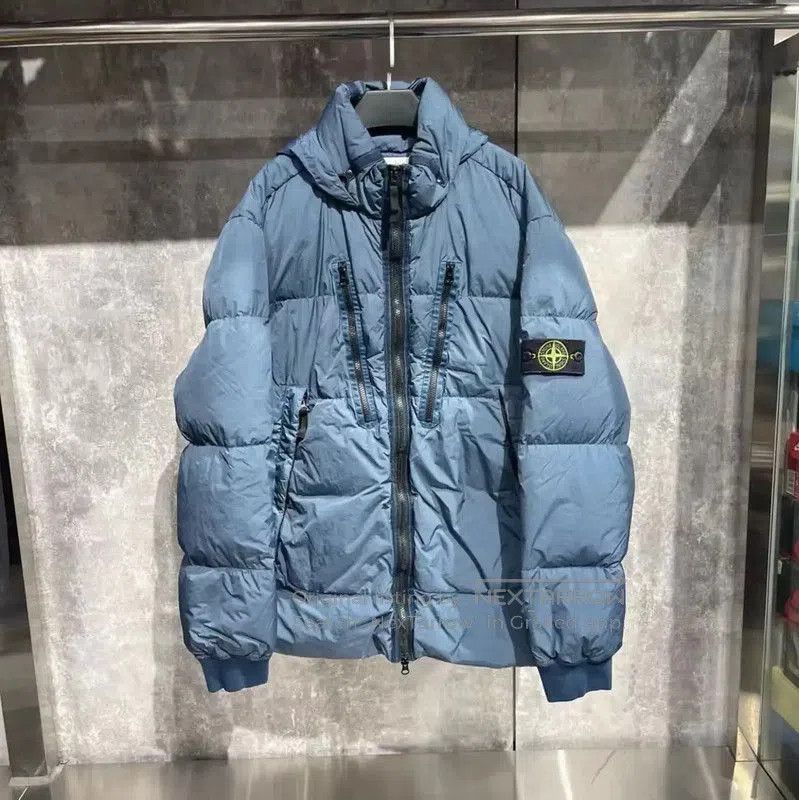 Stone Island Stone Island Blue Cotton Women's Puffer Jacket . Size XXL / US 16-18 / IT 52-54 - 1 Thumbnail