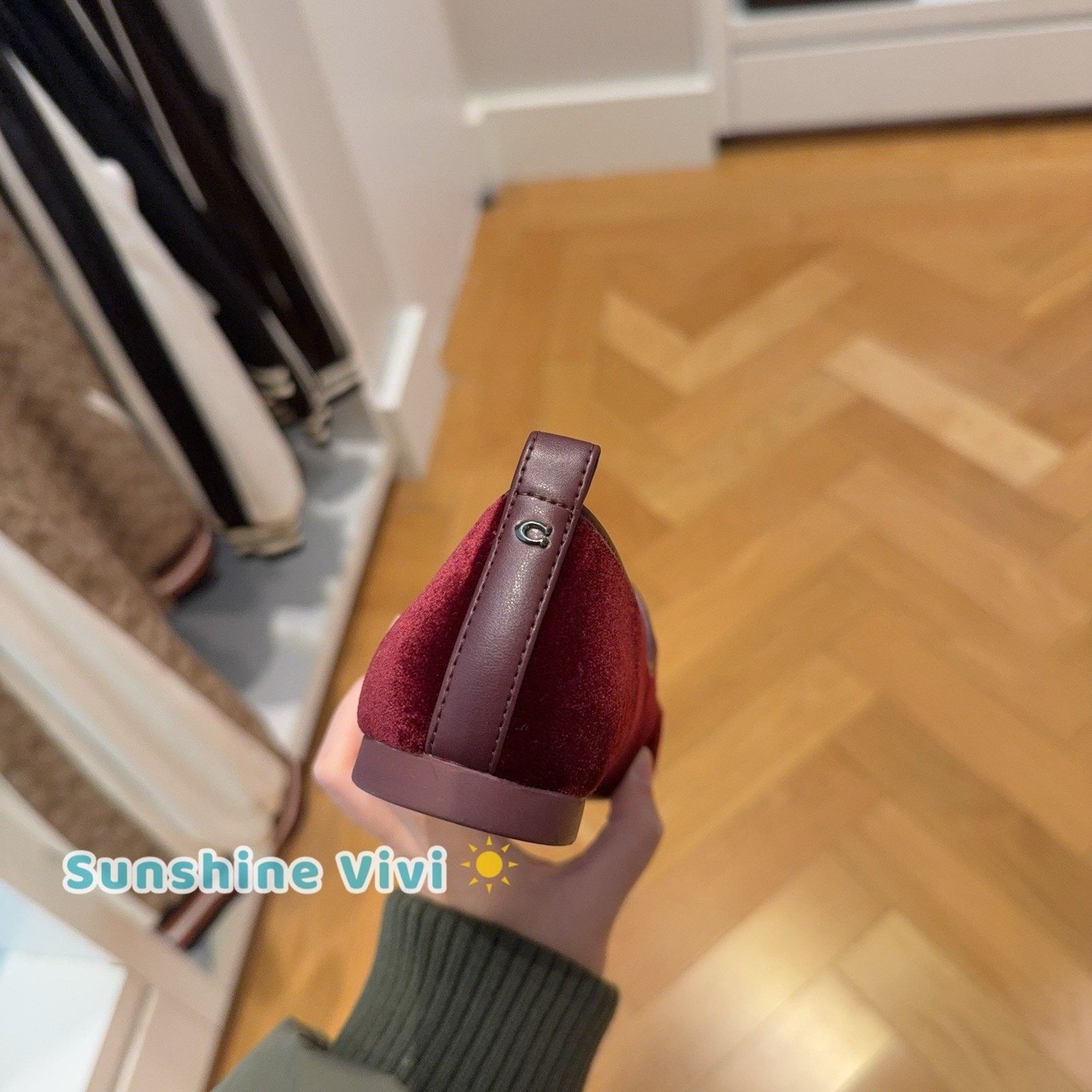 Coach NEW Coach C Rivet Mary Jane Burgundy/Merlot CCG46 Velvet us6 Size US 6 / IT 36 - 4 Thumbnail