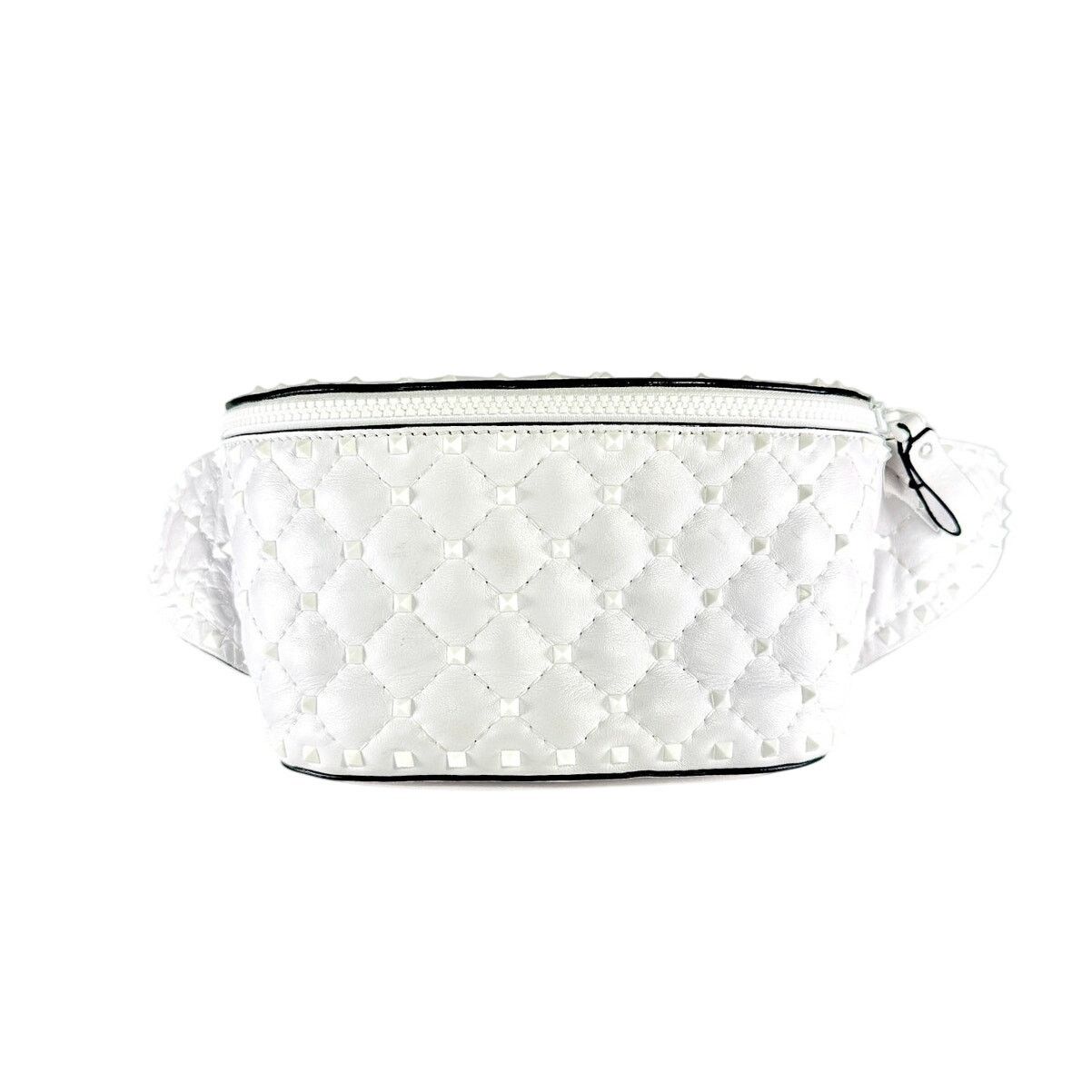 Valentino VALENTINO GARAVANI Leather Rockstud Spike Belt Bag White Size ONE SIZE - 1 Thumbnail