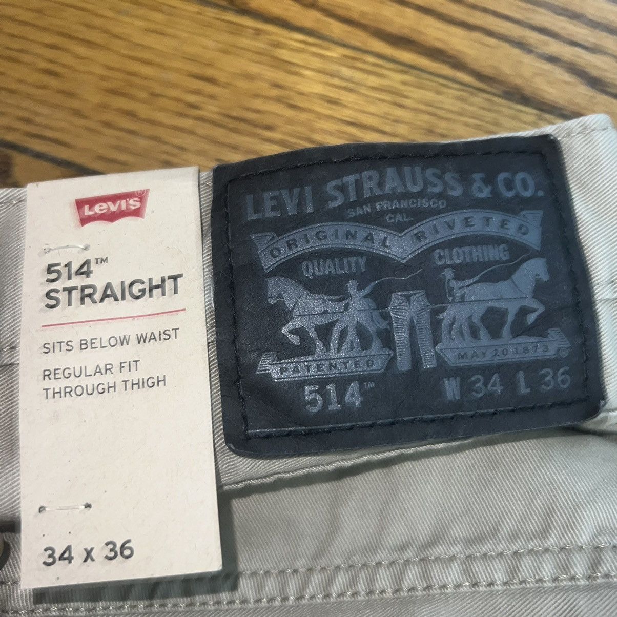 Levi's Brand New Levi’s 514 Straight Leg Pant Khaki Size: 34 X 36 Size US 34 / EU 50 - 4 Thumbnail