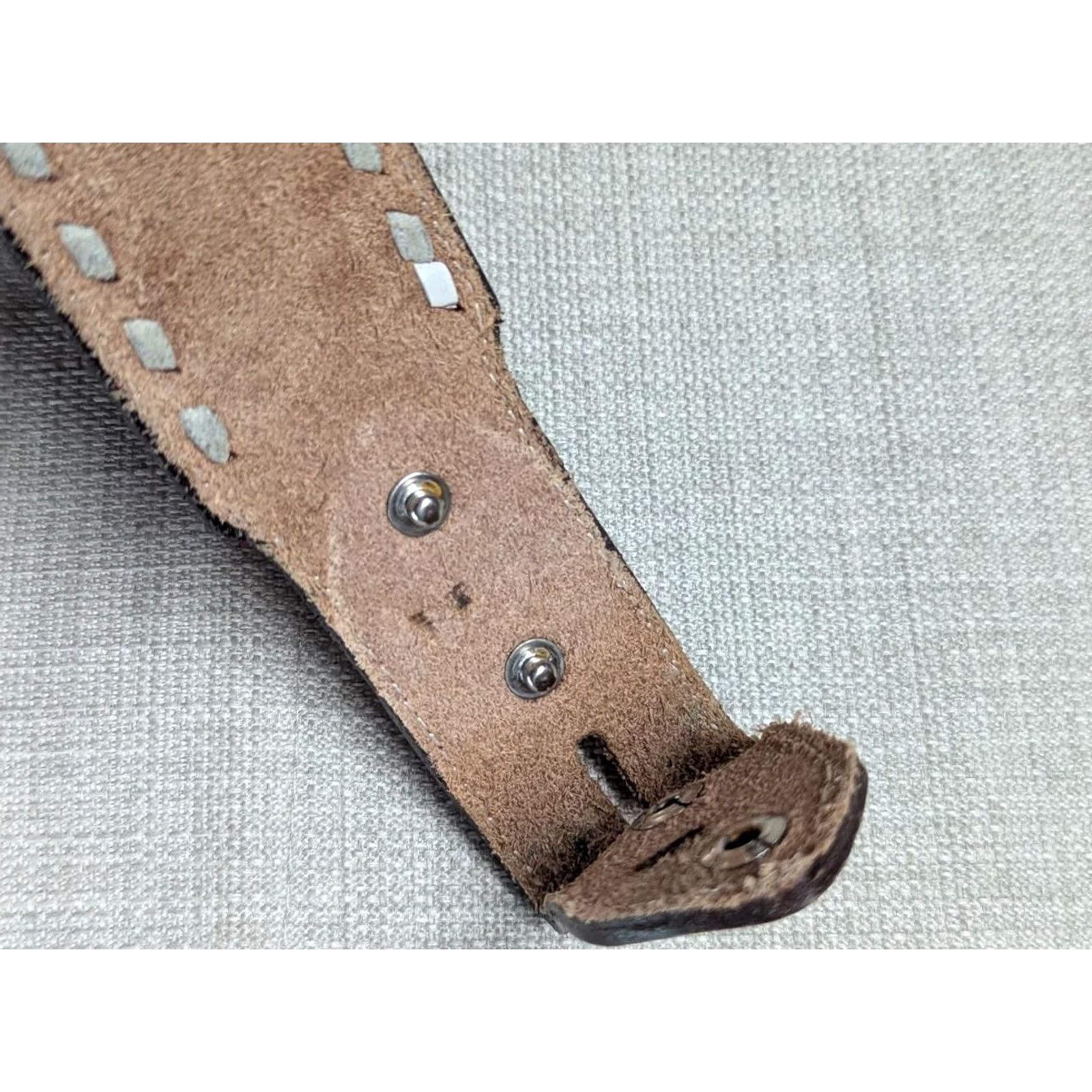 Tony Lama VINTAGE Tony Lama belt Leather WESTERN belt 28 Unisex Adults Brown Tooled Rodeo 1960s 1970s Mens Womens boys girls Size 28 - 7 Thumbnail