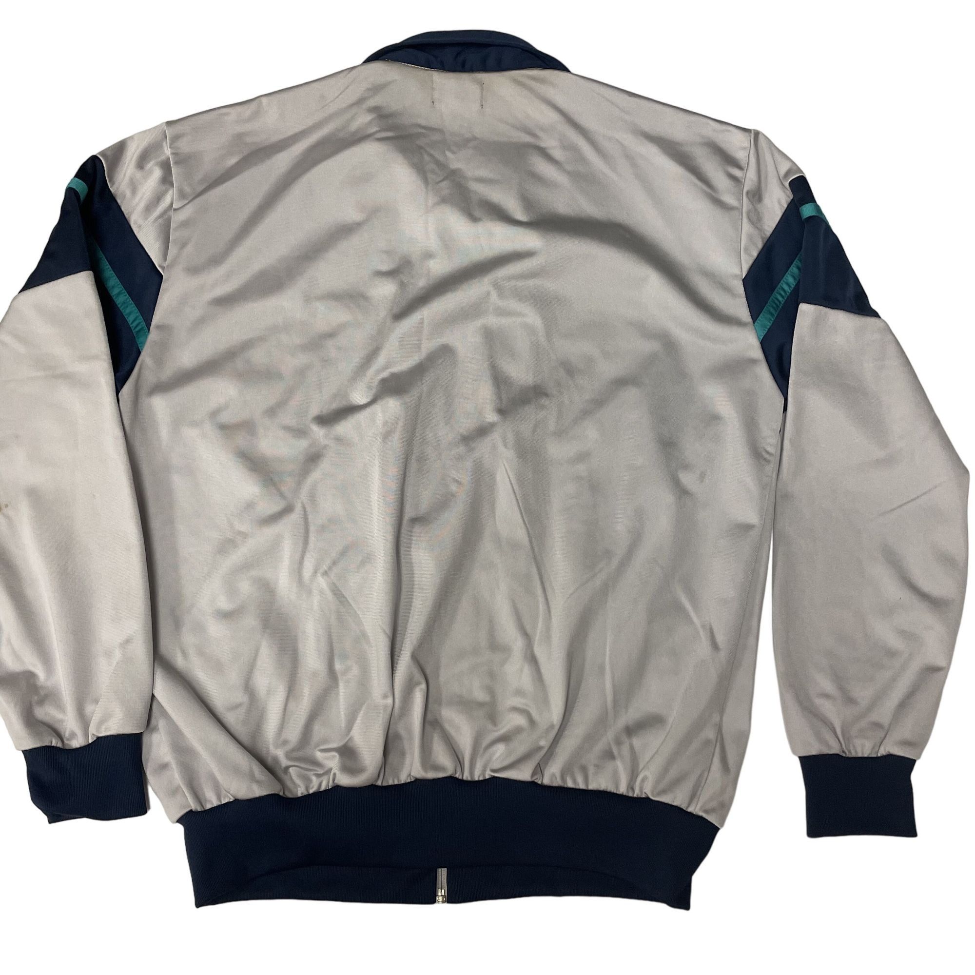 Other Vtg Triples SHINY Silver Blue ATHLETIC Warm Up TRACK jacket Size US L / EU 52-54 / 3 - 3 Thumbnail