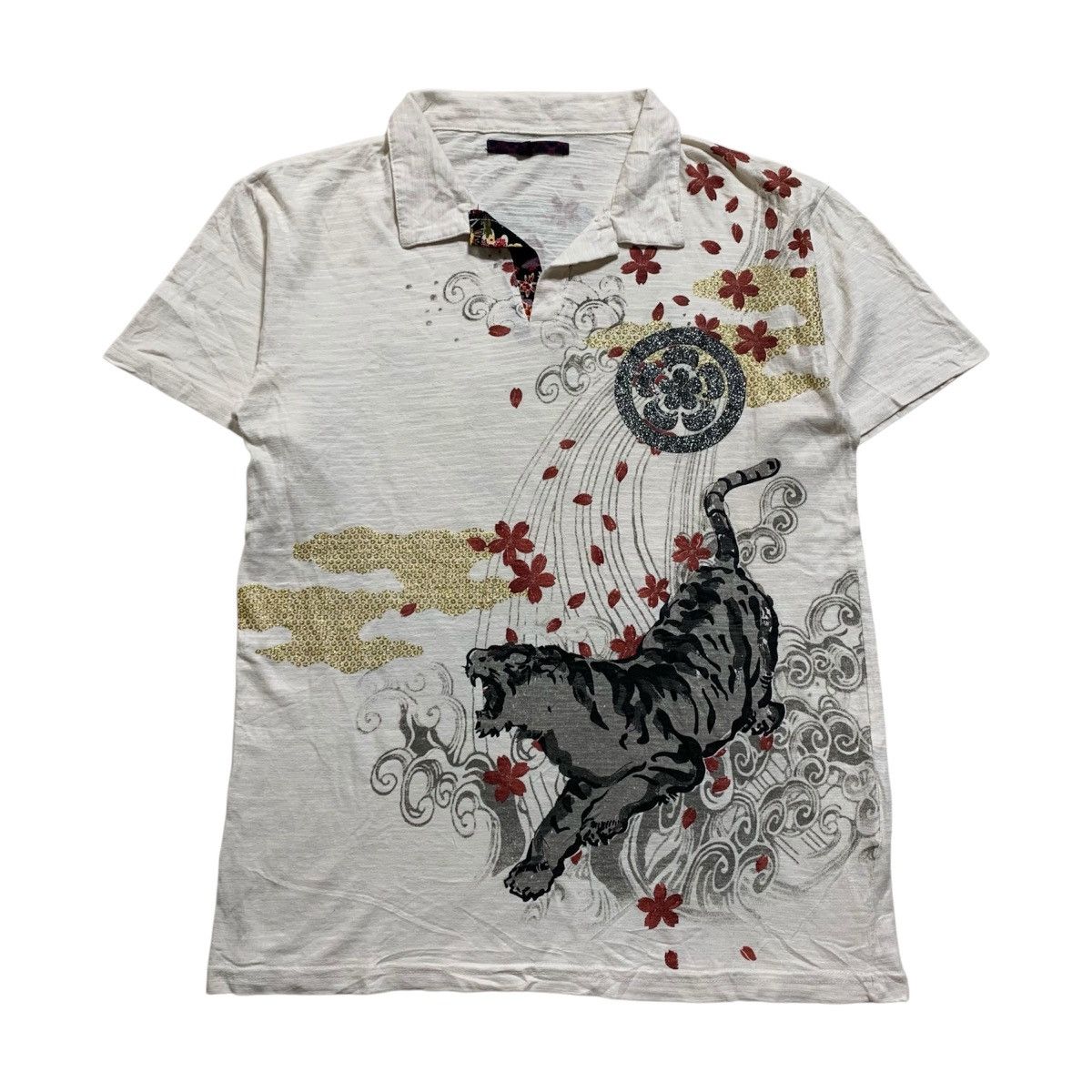 Vintage Vintage Japanese Classic Script Tora V Neck Tshirt Size US L / EU 52-54 / 3 - 1 Thumbnail