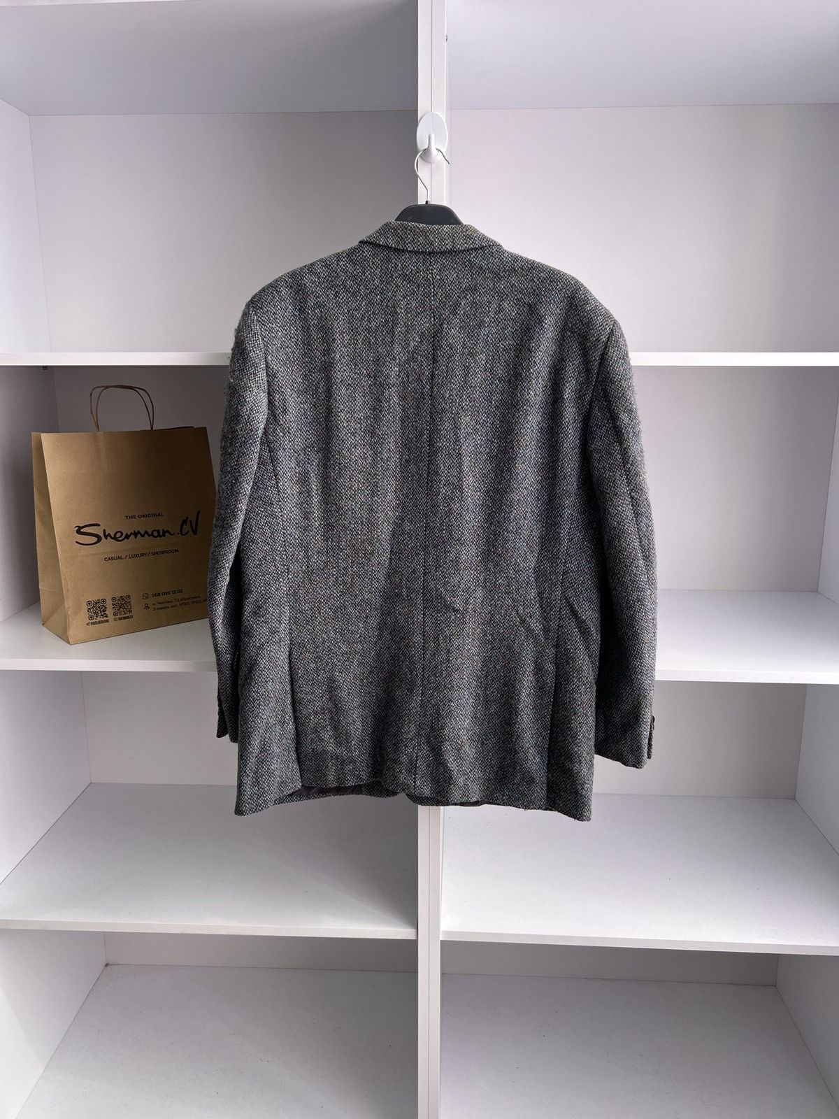 Harris Tweed × Vintage Vintage Harris Tweed Grey Blazer Size US L / EU 52-54 / 3 - 12 Thumbnail