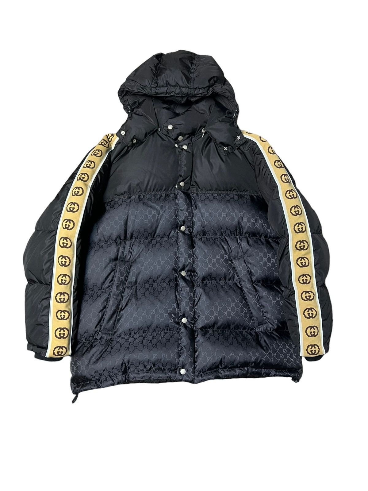 image of Gucci GG Monogram Puffer Jacket in Black, Men's (Size 2XL)