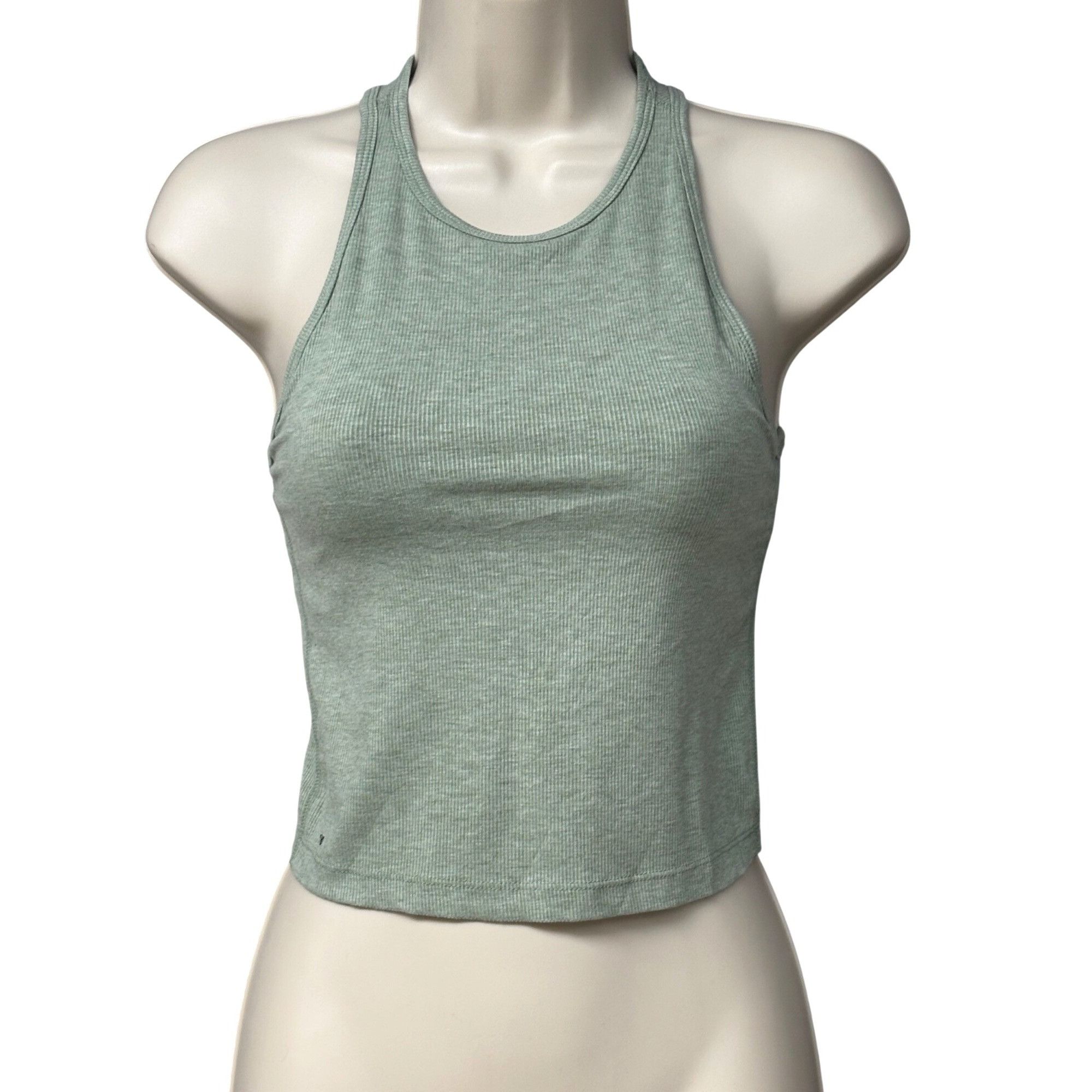 Other Yogalicious Women's Ribbed Built-in-Bra Cropped Tank Top, Sa Size XS / US 0-2 / IT 36-38 - 2 Thumbnail