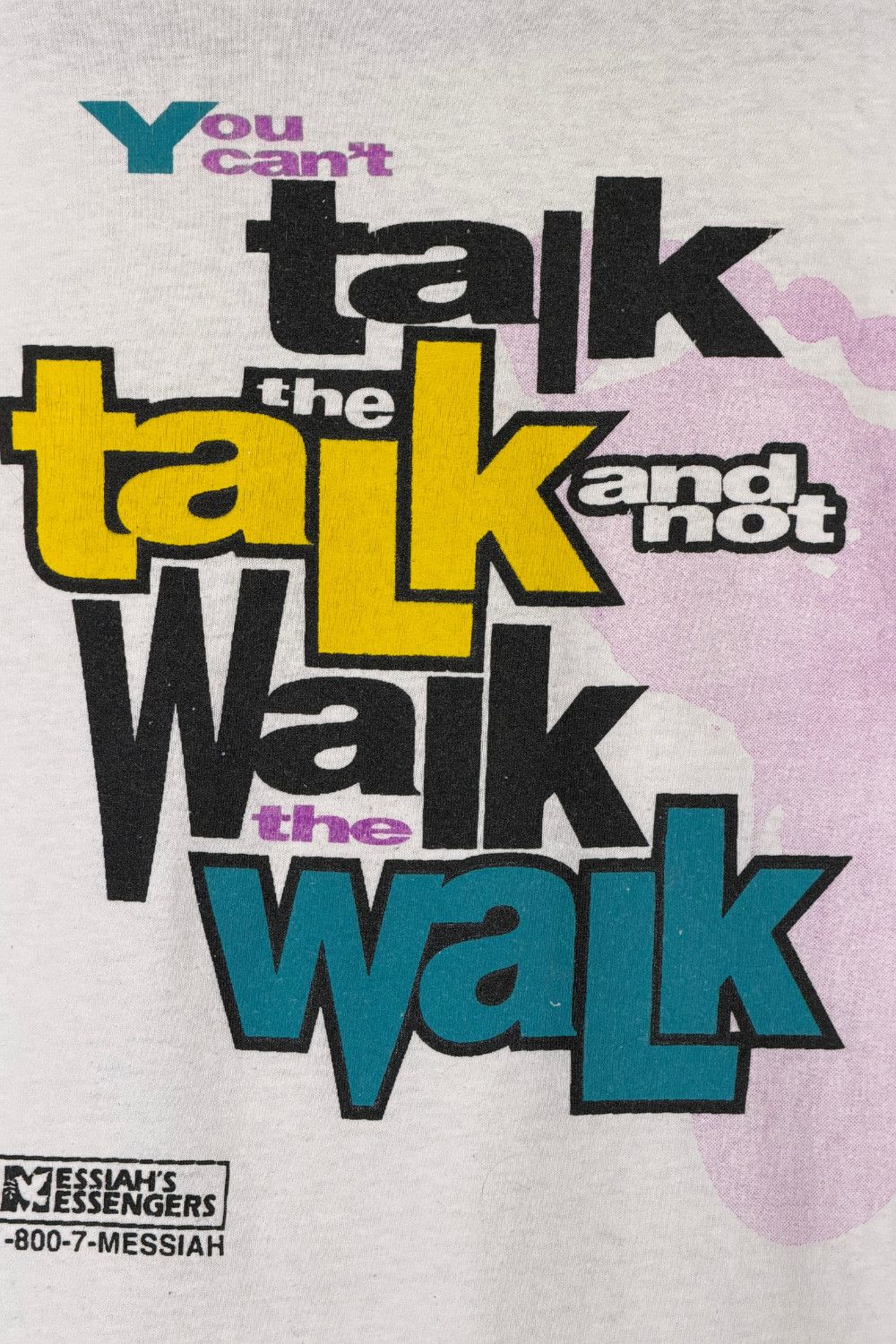 Delta late 80s “Walk The Walk” Christian Message Tee Single Stitch Size US L / EU 52-54 / 3 - 11 Thumbnail