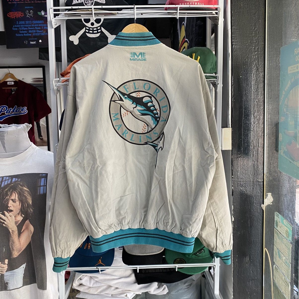MLB × Mirage × Vintage Vintage 90s MLB Florida Marlins Reversible Jacket Size US M / EU 48-50 / 2 - 3 Thumbnail