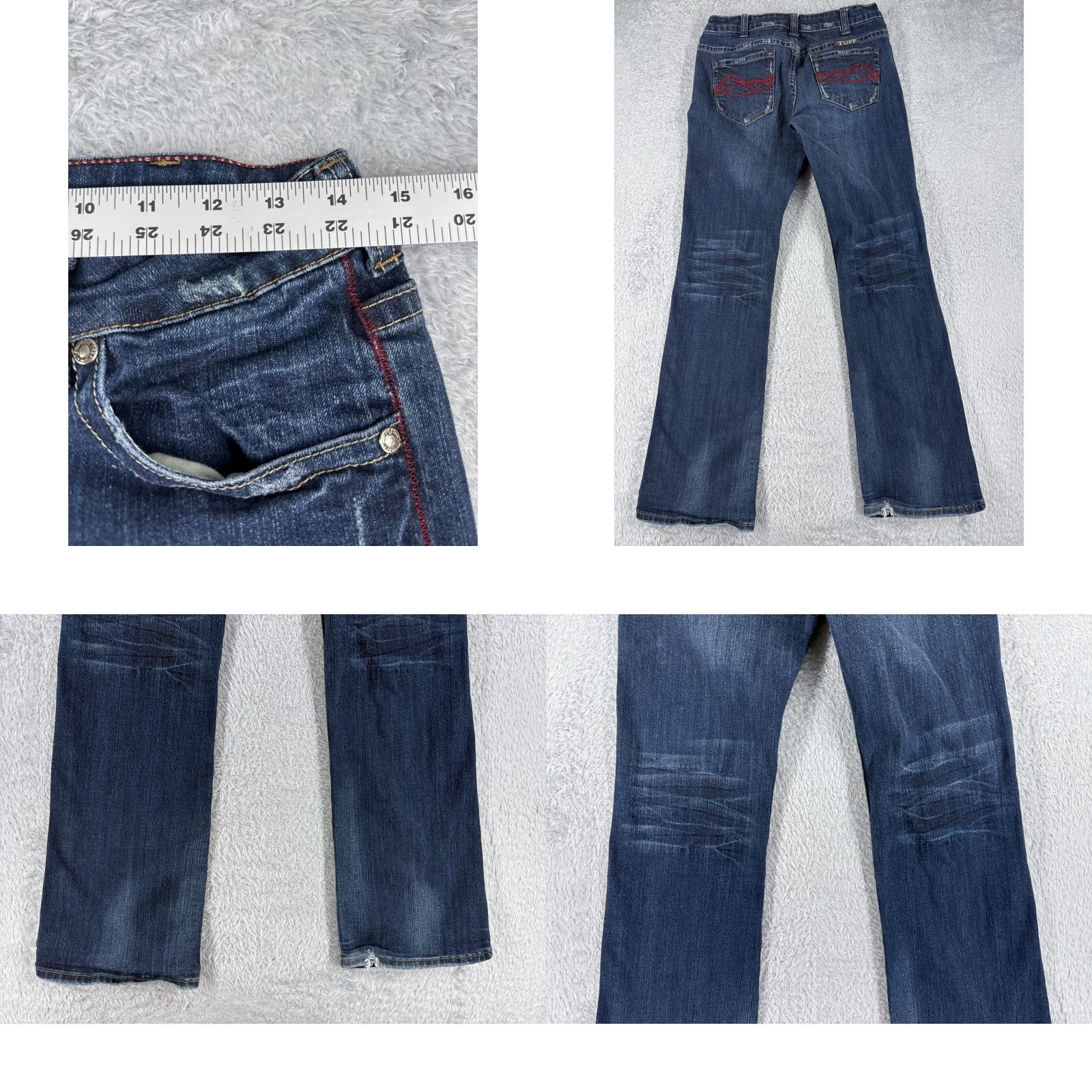 Denime Cowgirl Tuff Jeans Women Bootcut 28x30 Blue Denim Low Rise 5-Pocket Stretch Regular Slim Western Cowboy Southwestern Mens Womens Size 28" / US 6 / IT 42 - 9 Thumbnail