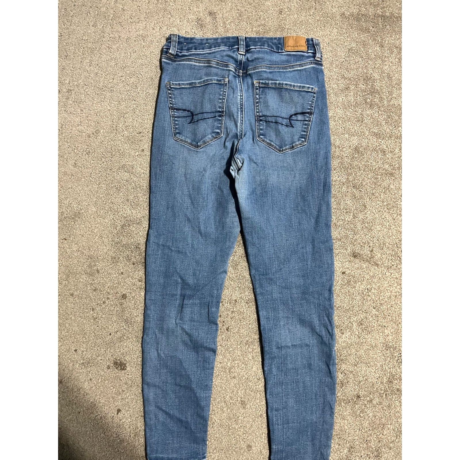 American Eagle Outfitters American Eagle Jeans Womens 4 Short Blue Curvy High Rise Jegging Distressed Size 27" / US 4 / IT 40 - 2 Thumbnail