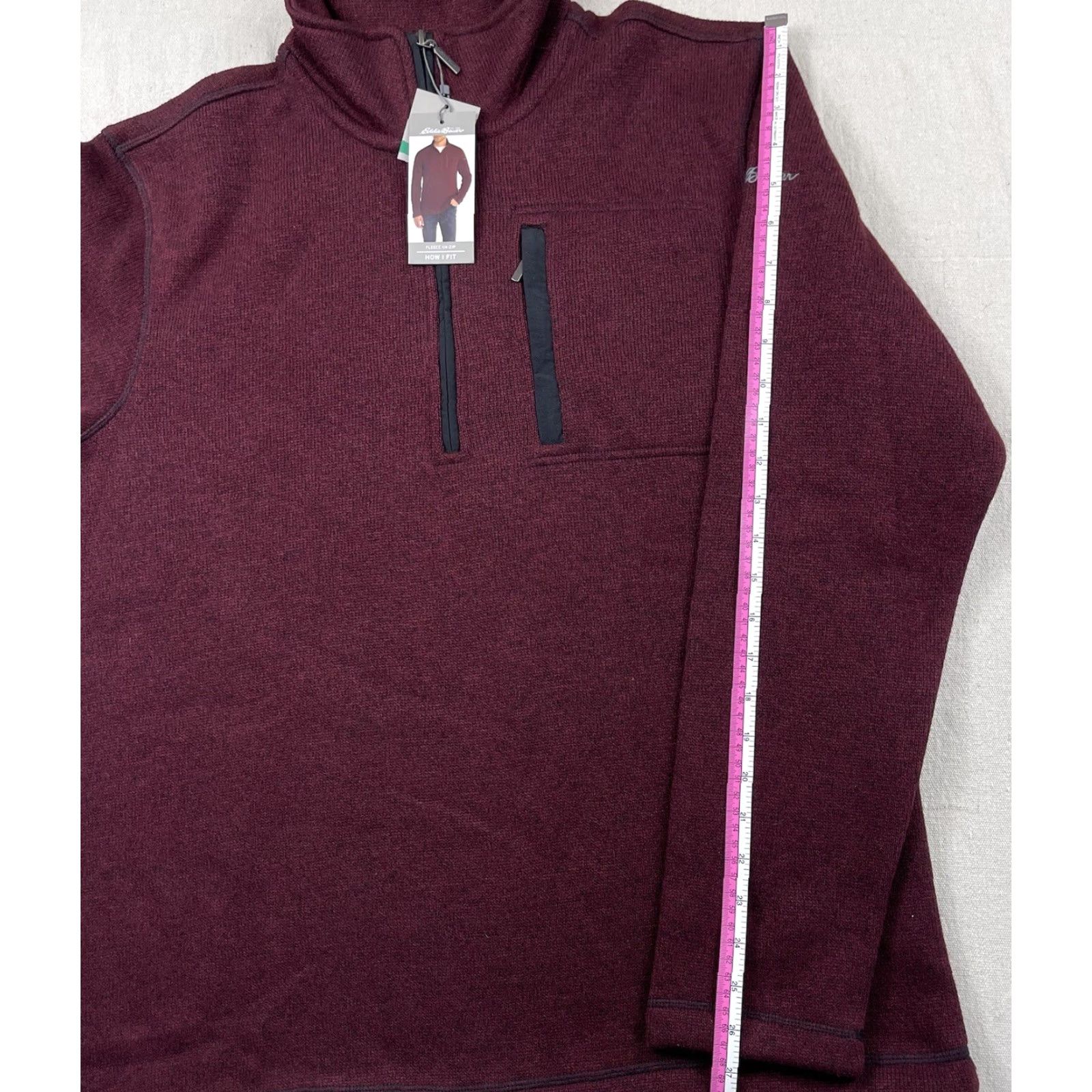 Eddie Bauer Eddie Bauer Mens Sz L Sweater Fleece Pullover Jacket 1/4 Zip Maroon Size US L / EU 52-54 / 3 - 5 Thumbnail