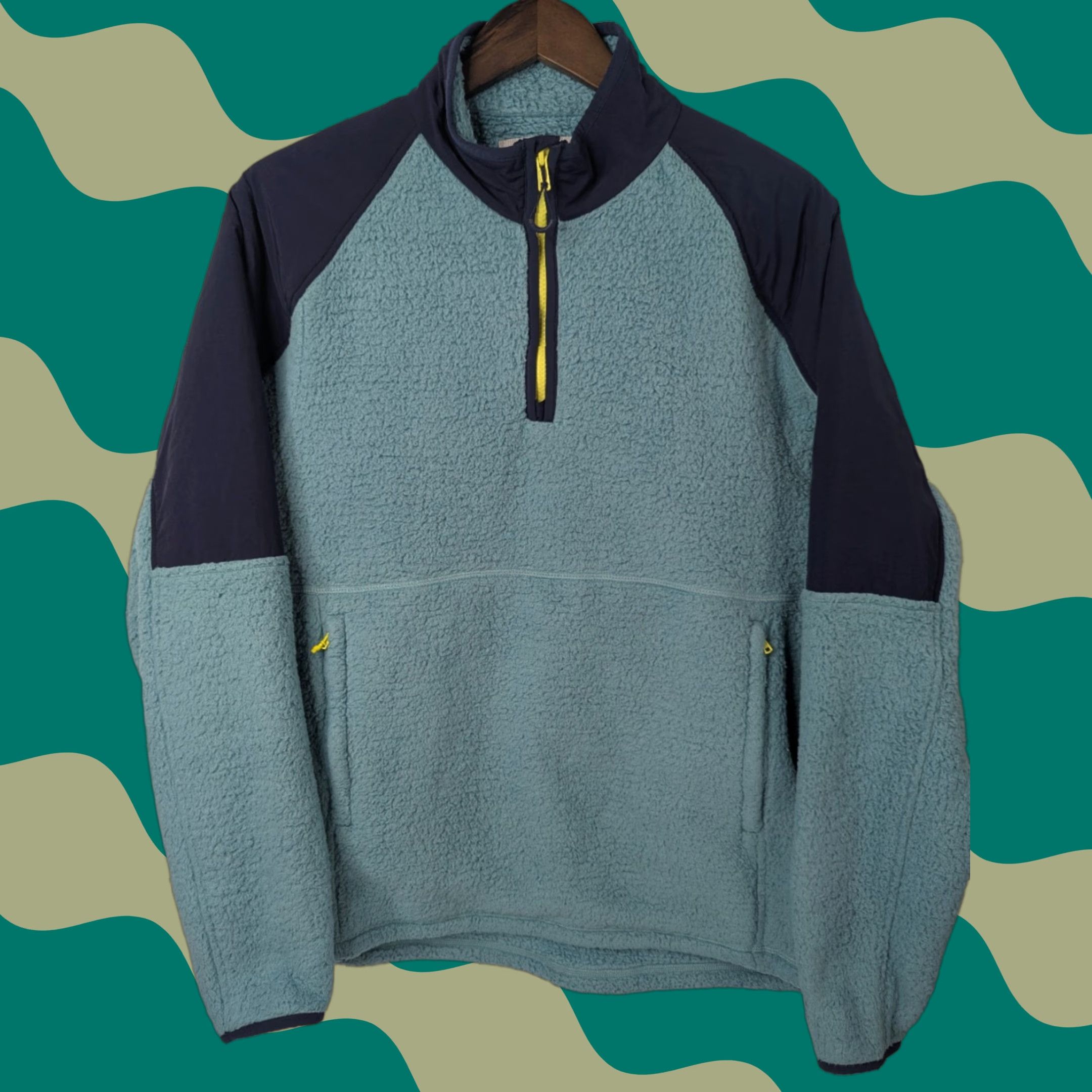 Outerknown Outerknown Skyline 1/4 Zip Sweater Men's M Blue Fleece Pullover Size US M / EU 48-50 / 2 - 1 Thumbnail