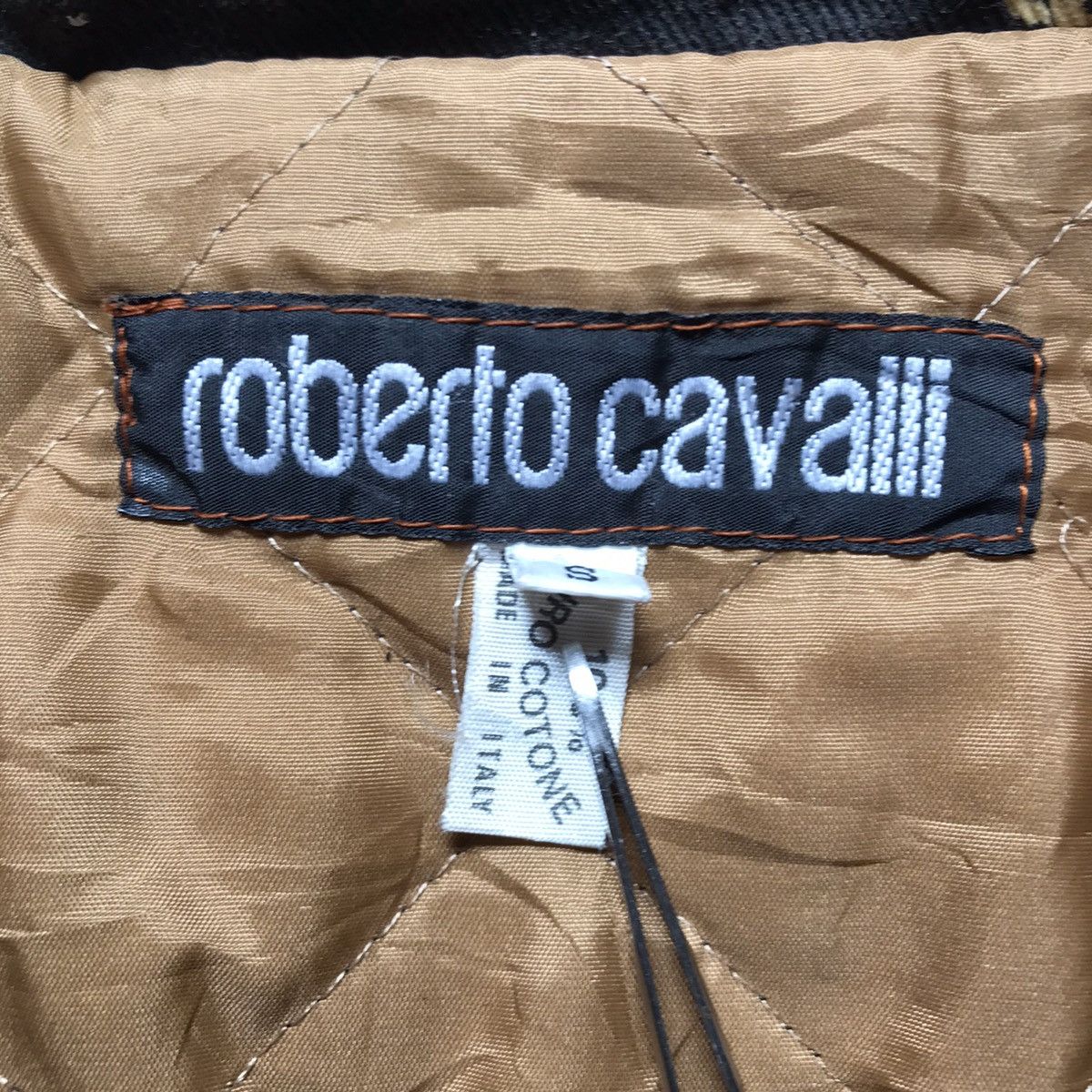 Infinite Archives RARE VINTAGE ROBERTO CAVALLI SILK GOLD OVERPRINT JACKET Size US L / EU 52-54 / 3 - 14 Thumbnail