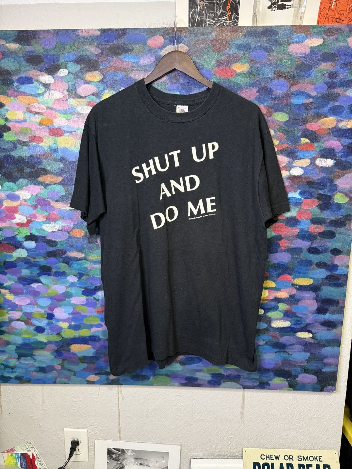Fruit Of The Loom Vintage 90s humor funny Graphic T-Shirt XL Black USA Size US XL / EU 56 / 4 - 1 Thumbnail