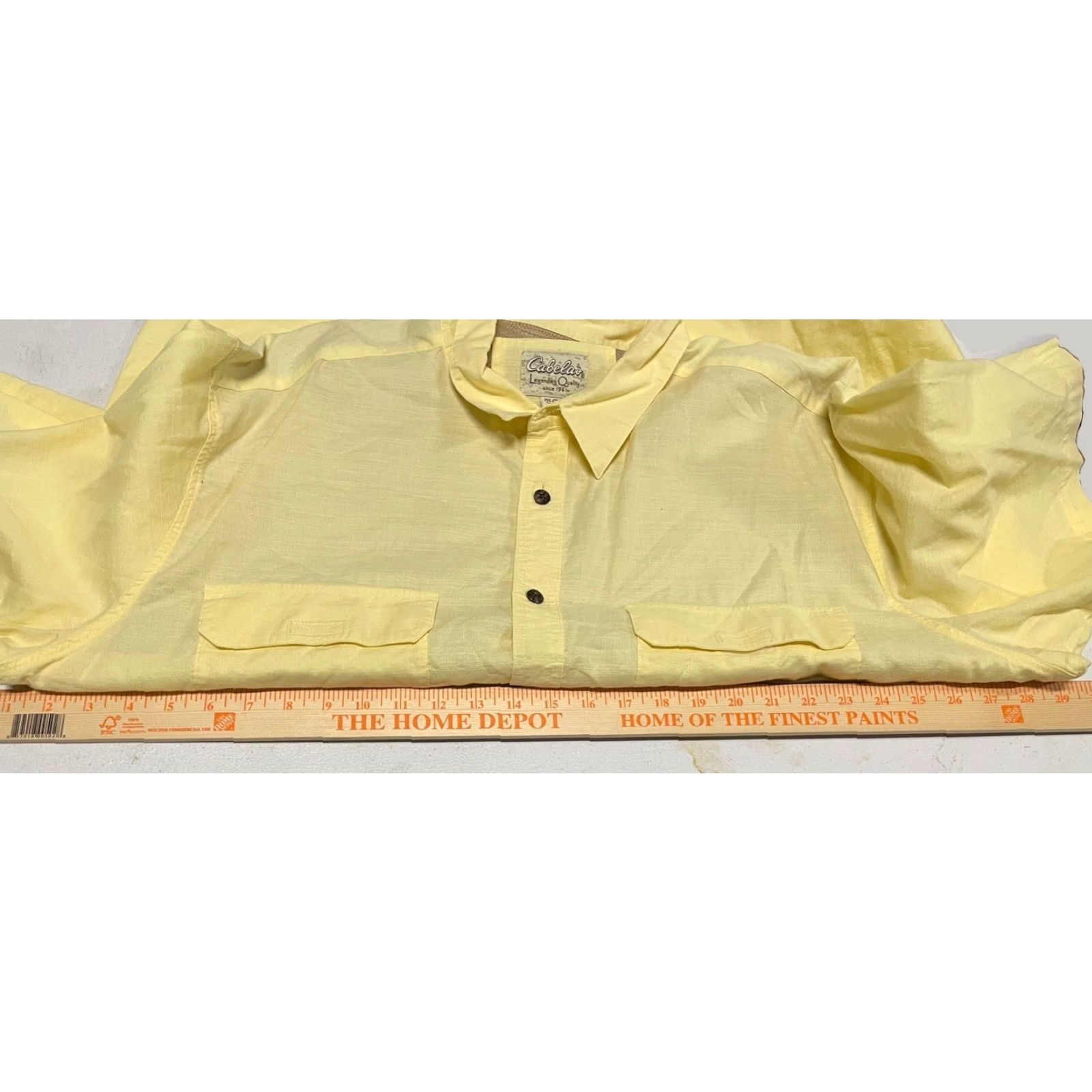 Vintage Cabela's Button-Up Shirt Mens 2XL Short Sleeve Yellow 100% Cotton Made In Peru Summer Vintage? Size US XXL / EU 58 / 5 - 3 Thumbnail