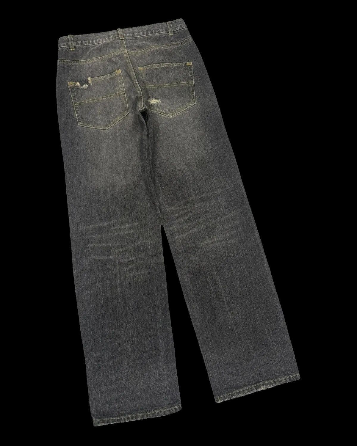 If Six Was Nine × JNCO × Le Grande Bleu (L.G.B.) 💥INSANE 90s BAGGY JEANS ROUGHNESS TROOP Ripped Baggy Denim Size US 30 / EU 46 - 6 Thumbnail