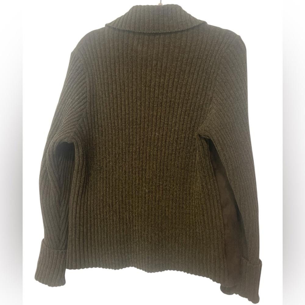 Designer Lady Hathaway Brown Textured Jacket - Stylish Warmth Comfort Size XL / US 12-14 / IT 48-50 - 2 Thumbnail