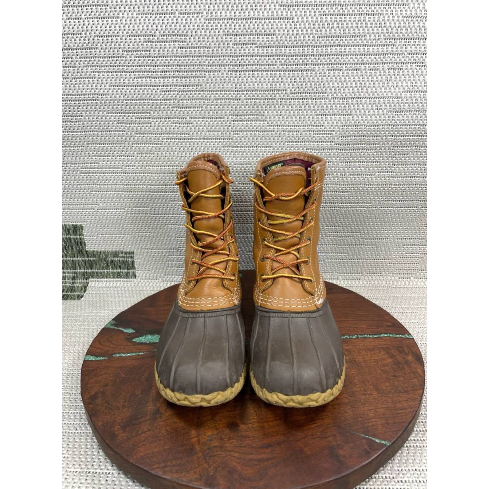 Vintage L.L.Bean Boots Women 8 M Gore-tex Brown Leather Lace Up Ankle Duck USA Made Boots Size US 8 / IT 38 - 4 Thumbnail