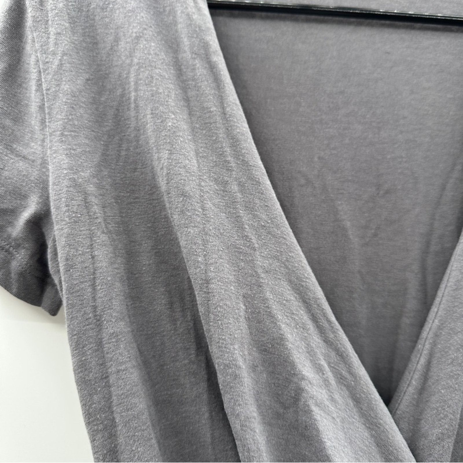 James Perse James Perse Gray Faux Wrap Gathered Mini Dress Size 1 (S) Size S / US 4 / IT 40 - 6 Thumbnail
