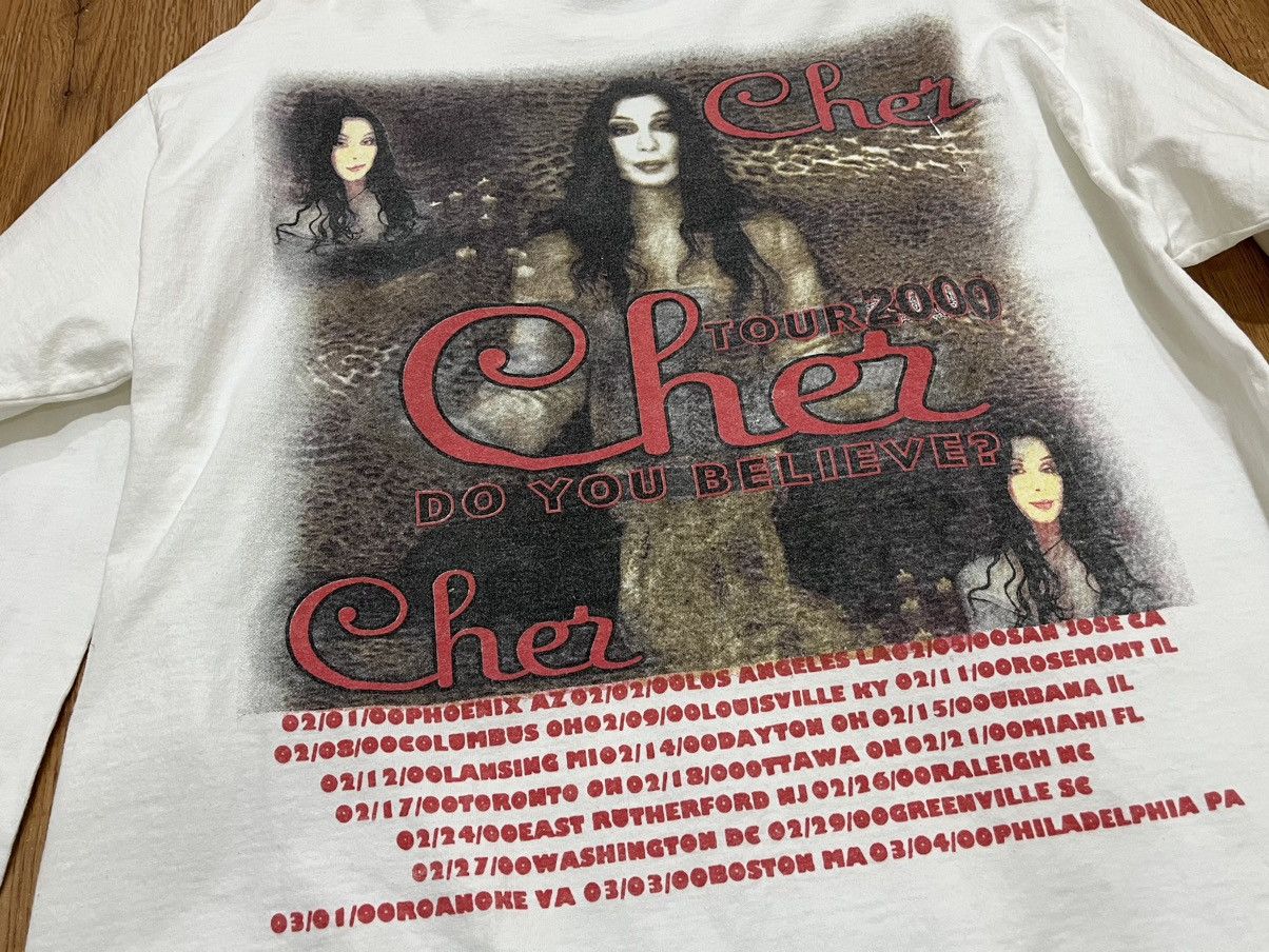 Vintage Cher Do you Believe 2000s Tour Double Sided Long Sleeve Tee Size US L / EU 52-54 / 3 - 6 Thumbnail