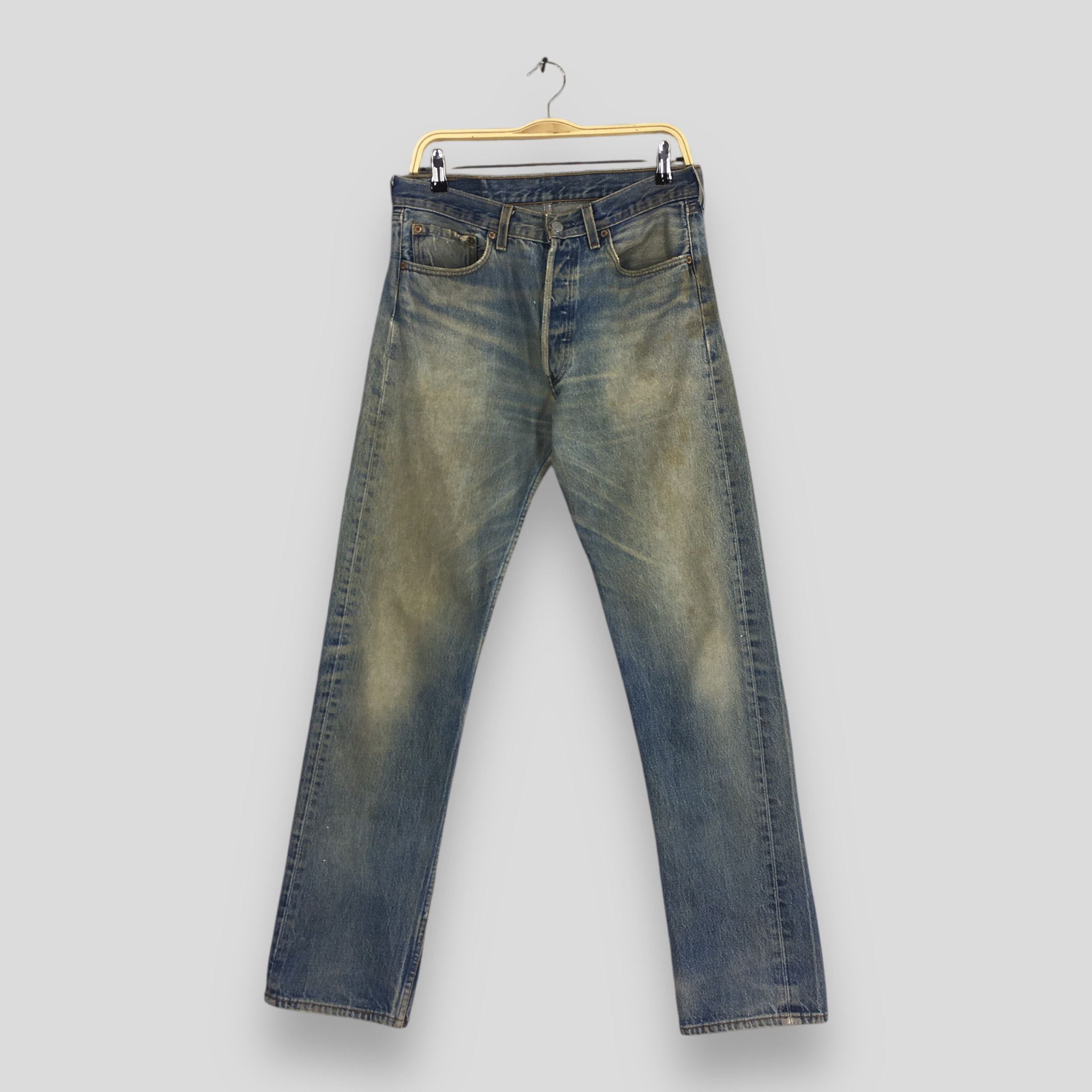Levi's Size 30x32 Vintage 90s Levi's 501 Straight Cut Jeans S27 Size US 30 / EU 46 - 1 Thumbnail