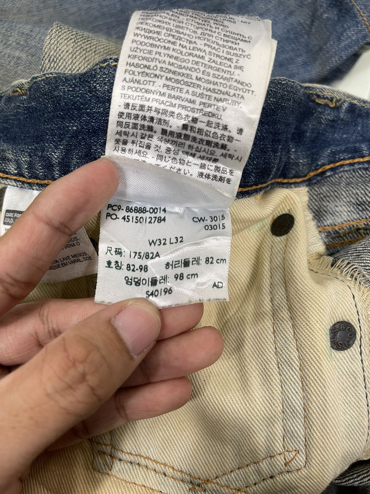 Levi's LEVIS 511 SELVEDGE DISTRESSED ZIPPER FLY DENIM JEANS Size US 35 - 22 Thumbnail